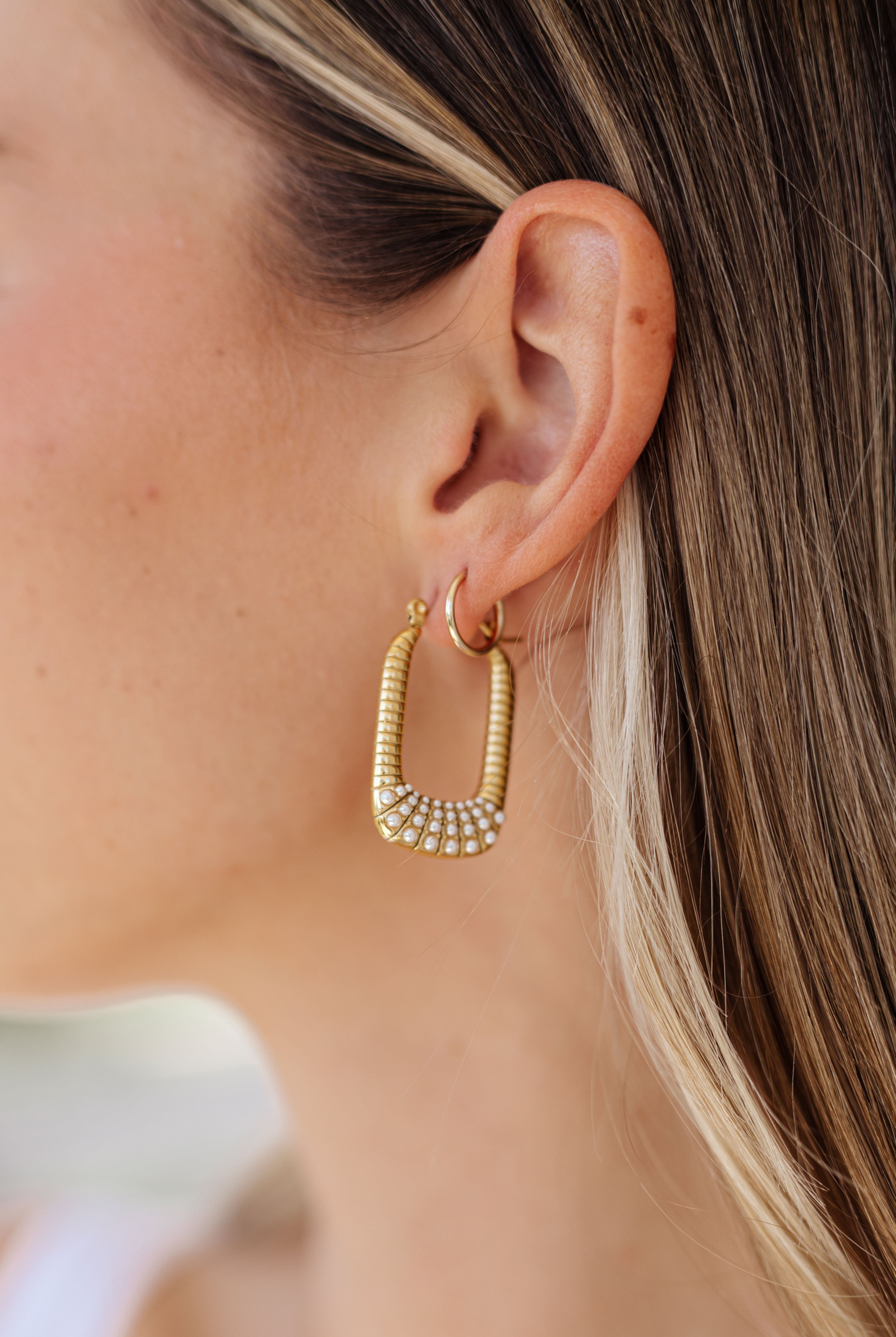 Drop Drop Pearl Accent Earrings-Earrings-Krush Kandy, Women's Online Fashion Boutique Located in Phoenix, Arizona (Scottsdale Area)