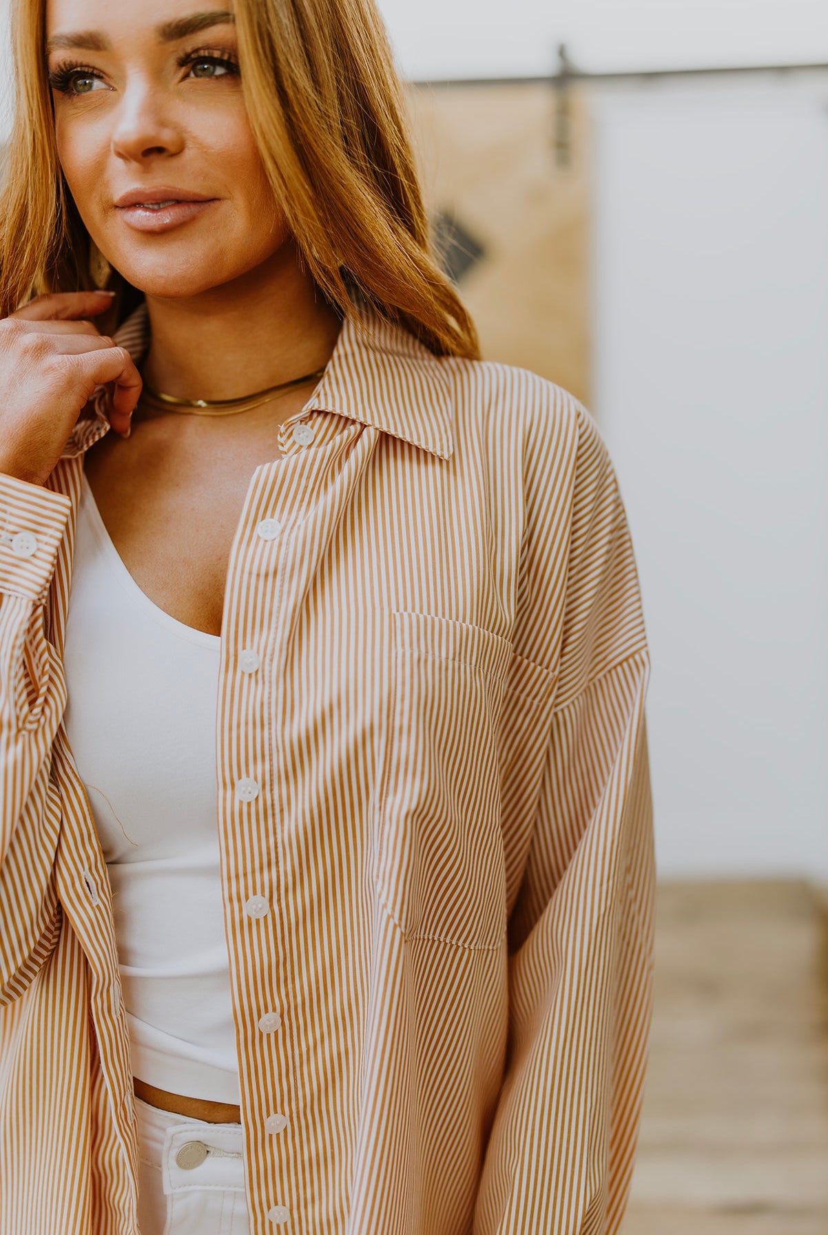 Easy On The Eyes Striped Button Up-Long Sleeve Tops-Krush Kandy, Women's Online Fashion Boutique Located in Phoenix, Arizona (Scottsdale Area)