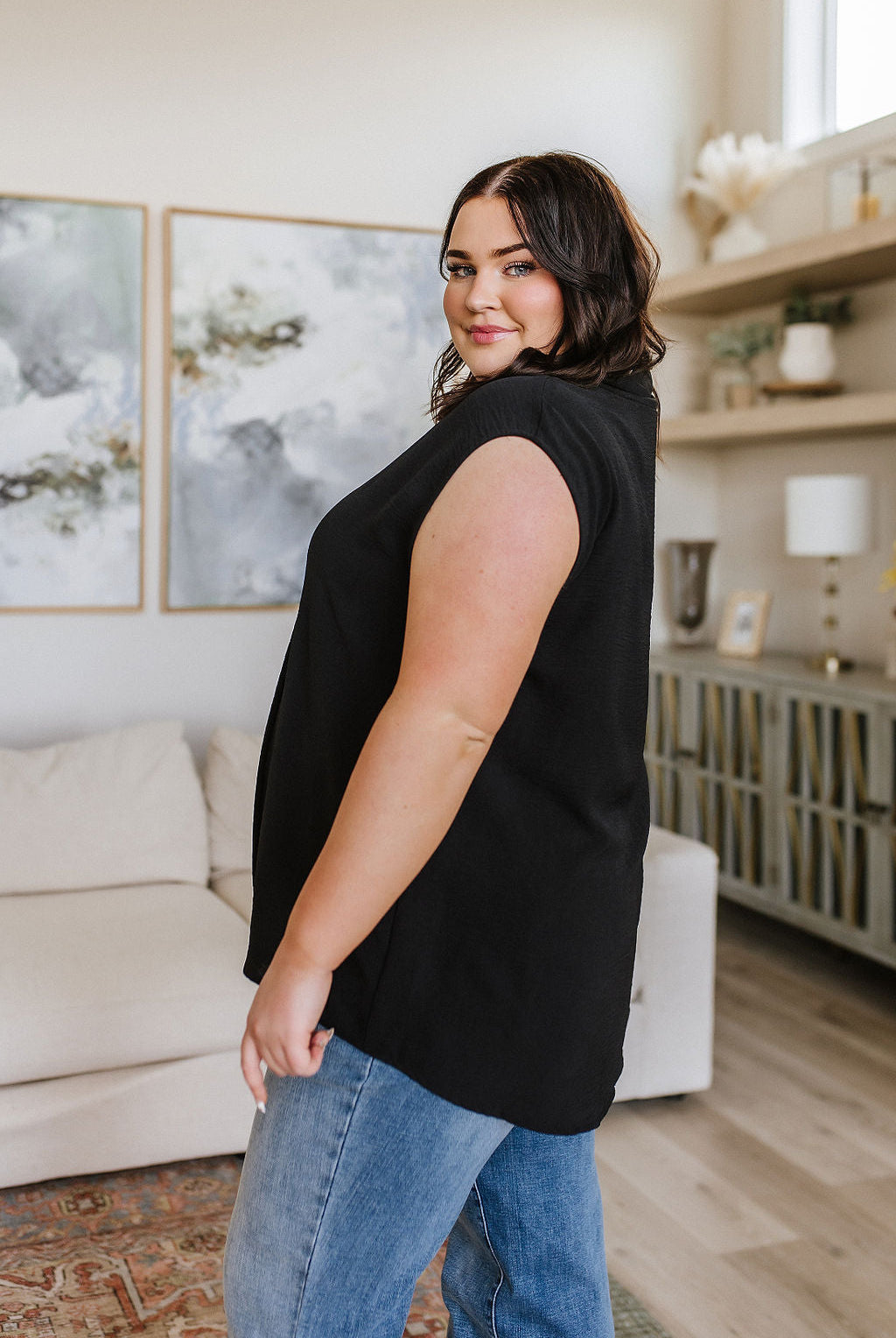 Elevate Everyday Blouse in Black-Short Sleeve Tops-Krush Kandy, Women's Online Fashion Boutique Located in Phoenix, Arizona (Scottsdale Area)