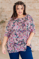 Essentially You Top in Pink Paisley-Long Sleeve Tops-Krush Kandy, Women's Online Fashion Boutique Located in Phoenix, Arizona (Scottsdale Area)