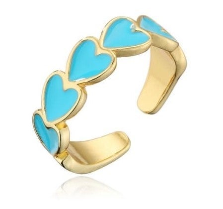 (4 COLORS!) Linked Forever Hearts Enamel Ring-Rings-Krush Kandy, Women's Online Fashion Boutique Located in Phoenix, Arizona (Scottsdale Area)