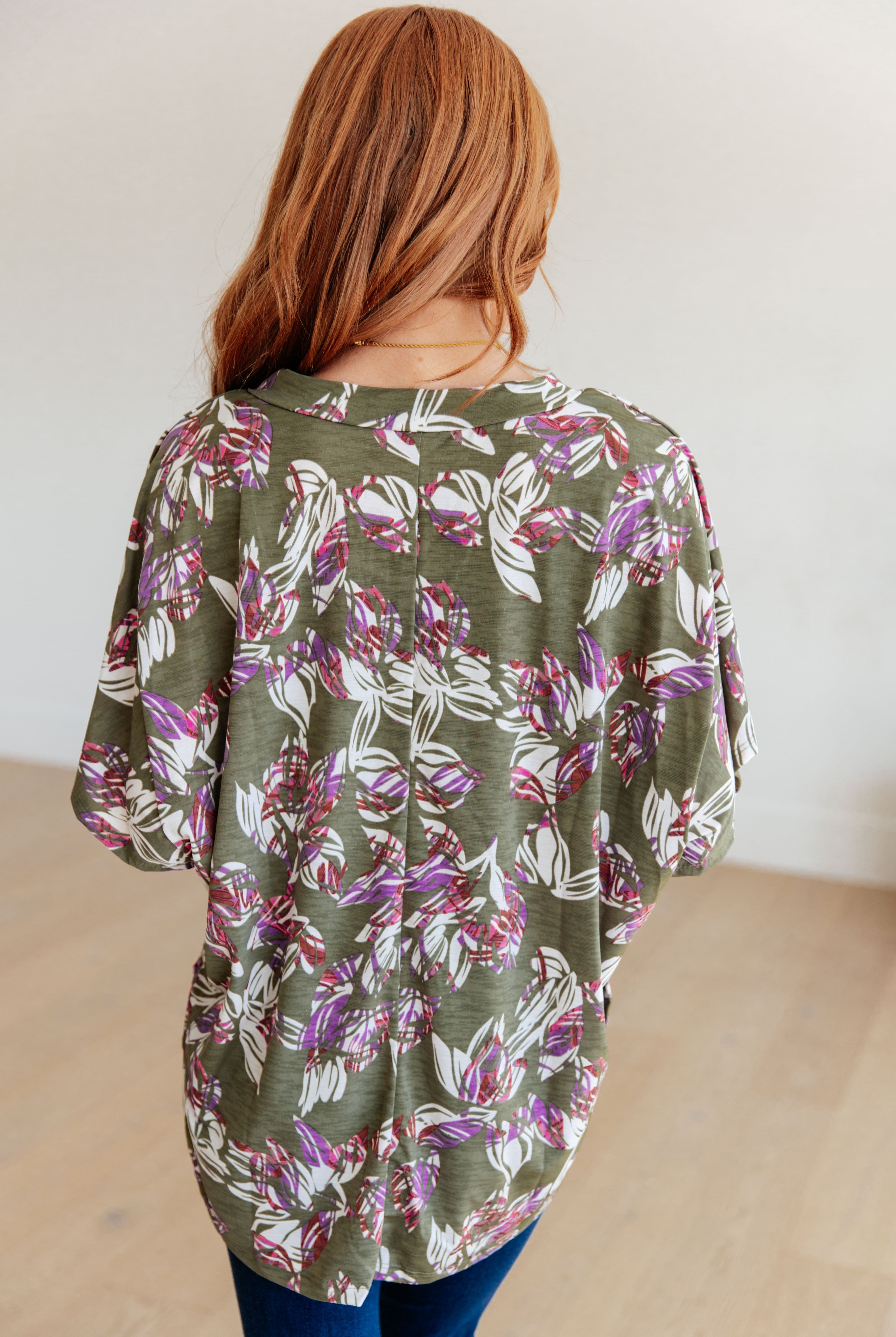 Flower Girl Floral V-Neck Top-Long Sleeve Tops-Krush Kandy, Women's Online Fashion Boutique Located in Phoenix, Arizona (Scottsdale Area)