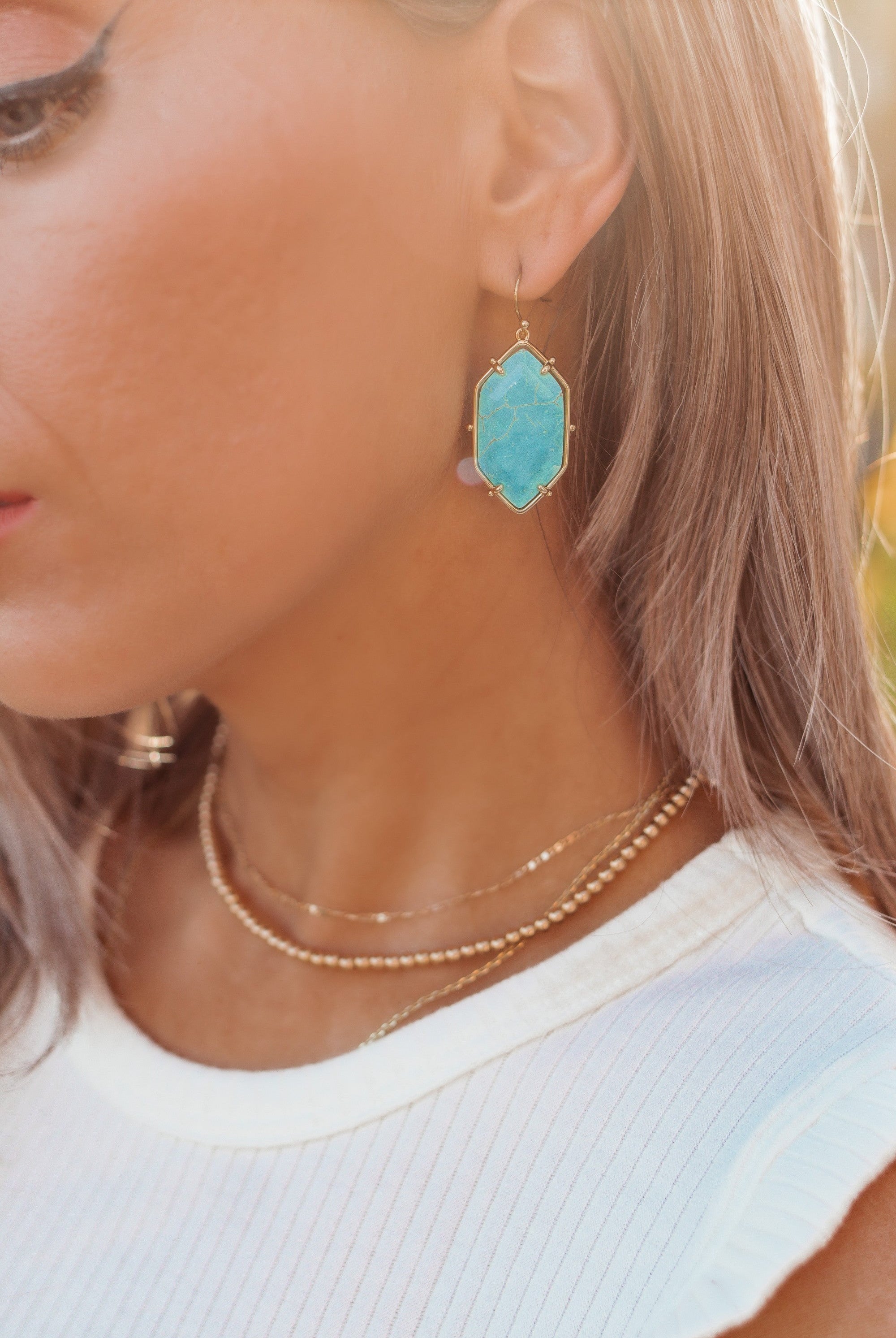 Krush Kouture: The Octavia Stone and Crystal Earrings-Drop Earrings-Krush Kandy, Women's Online Fashion Boutique Located in Phoenix, Arizona (Scottsdale Area)