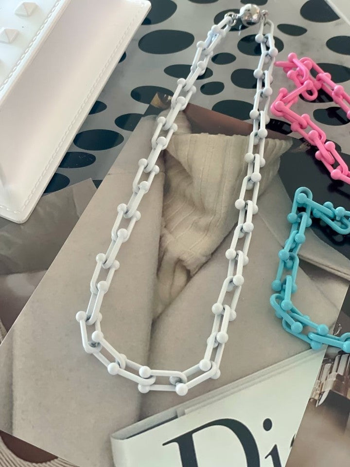 Keep It Basic Enamel Chain Magnetic Necklace-Necklaces-Krush Kandy, Women's Online Fashion Boutique Located in Phoenix, Arizona (Scottsdale Area)