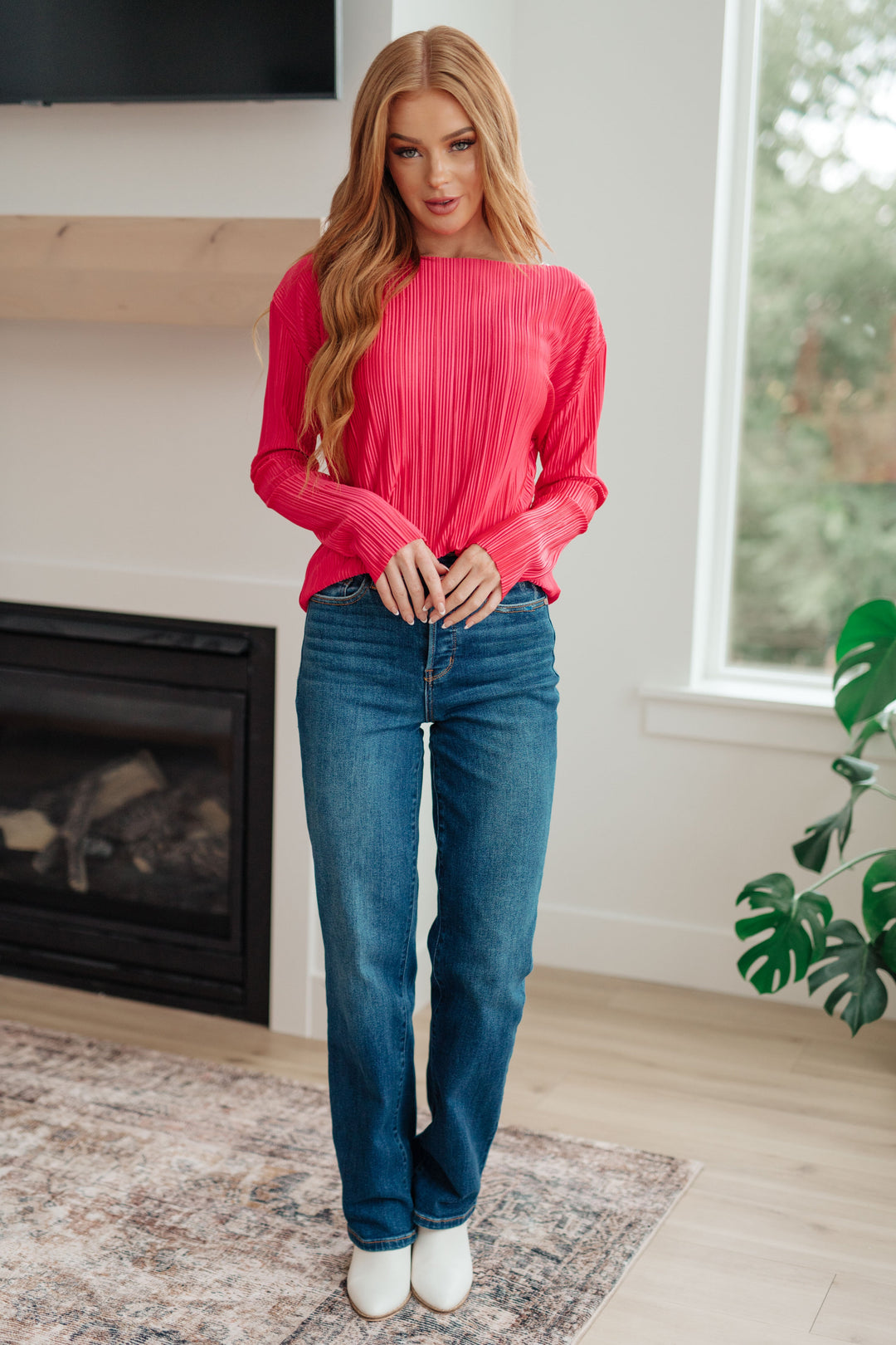 Going Out Plisse Top-Long Sleeve Tops-Krush Kandy, Women's Online Fashion Boutique Located in Phoenix, Arizona (Scottsdale Area)