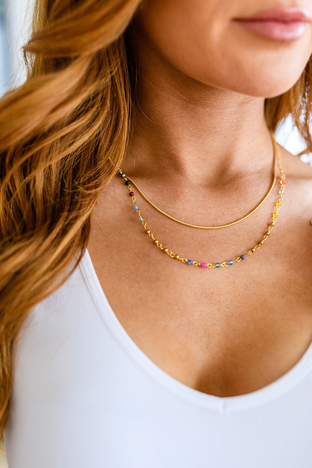 Golden Kaleidoscope Layered Necklace-Necklaces-Krush Kandy, Women's Online Fashion Boutique Located in Phoenix, Arizona (Scottsdale Area)