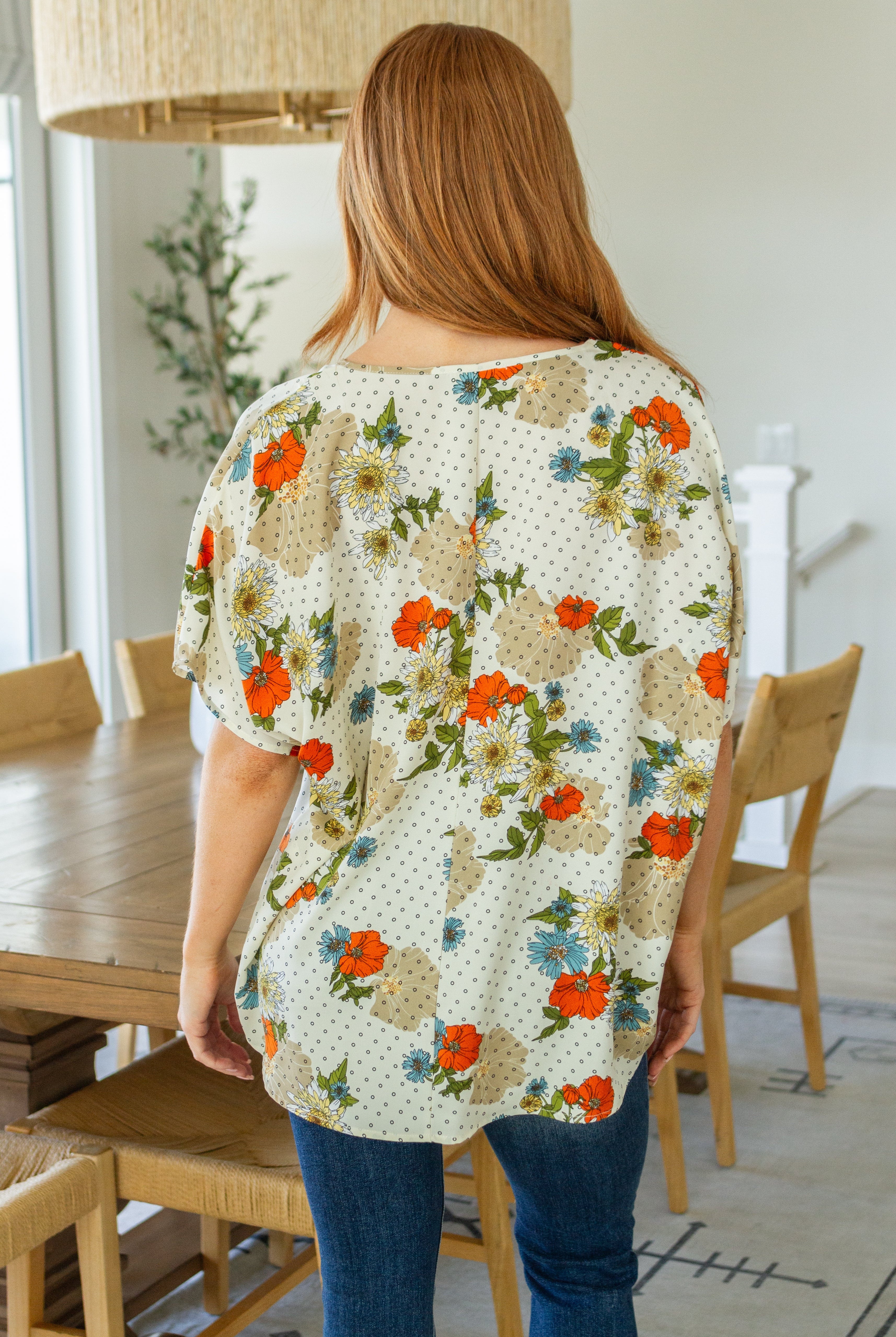Good Morning Floral V-Neck Blouse-Womens-Krush Kandy, Women's Online Fashion Boutique Located in Phoenix, Arizona (Scottsdale Area)