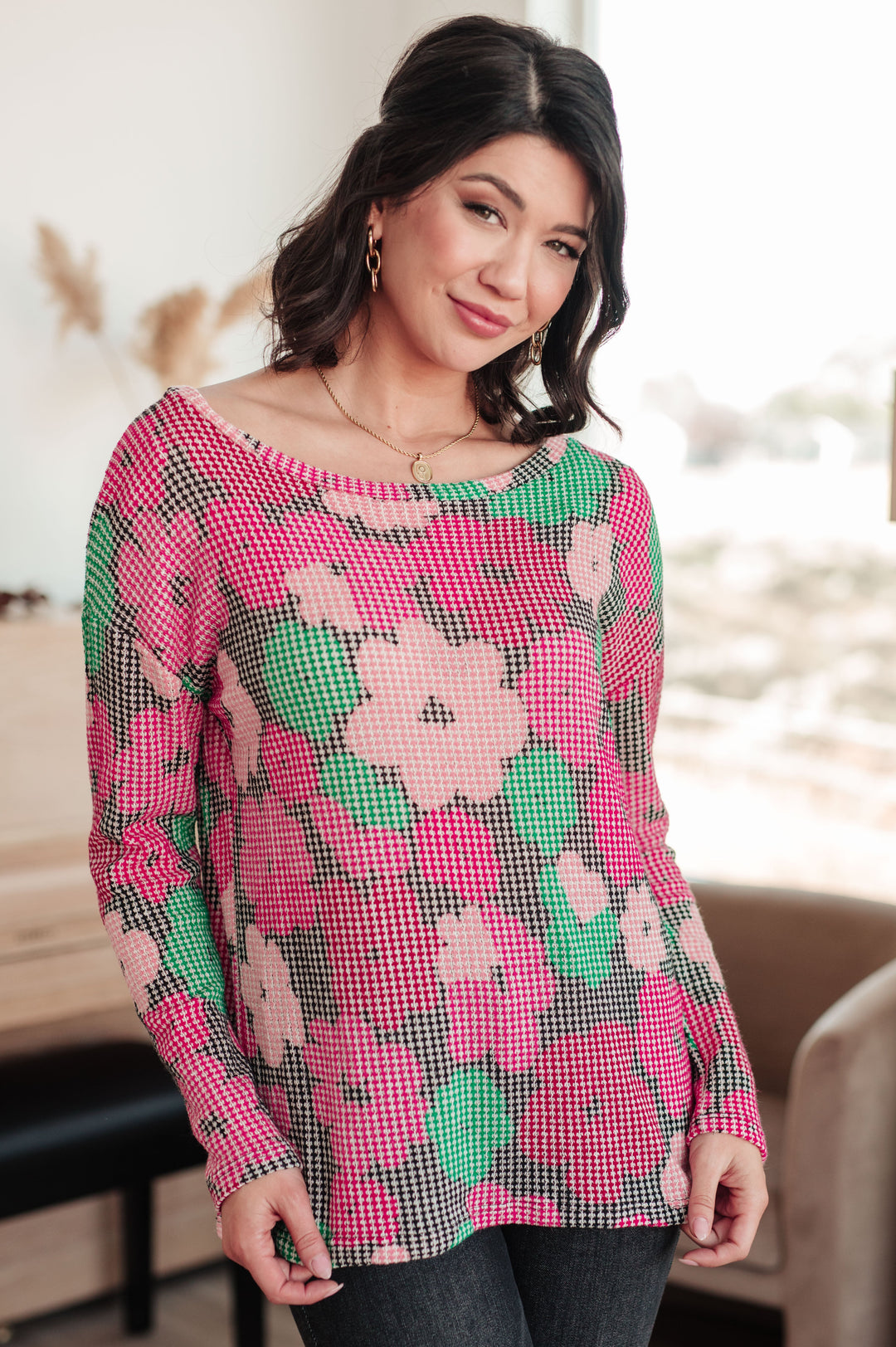 Group Chat Floral Top-Long Sleeve Tops-Krush Kandy, Women's Online Fashion Boutique Located in Phoenix, Arizona (Scottsdale Area)