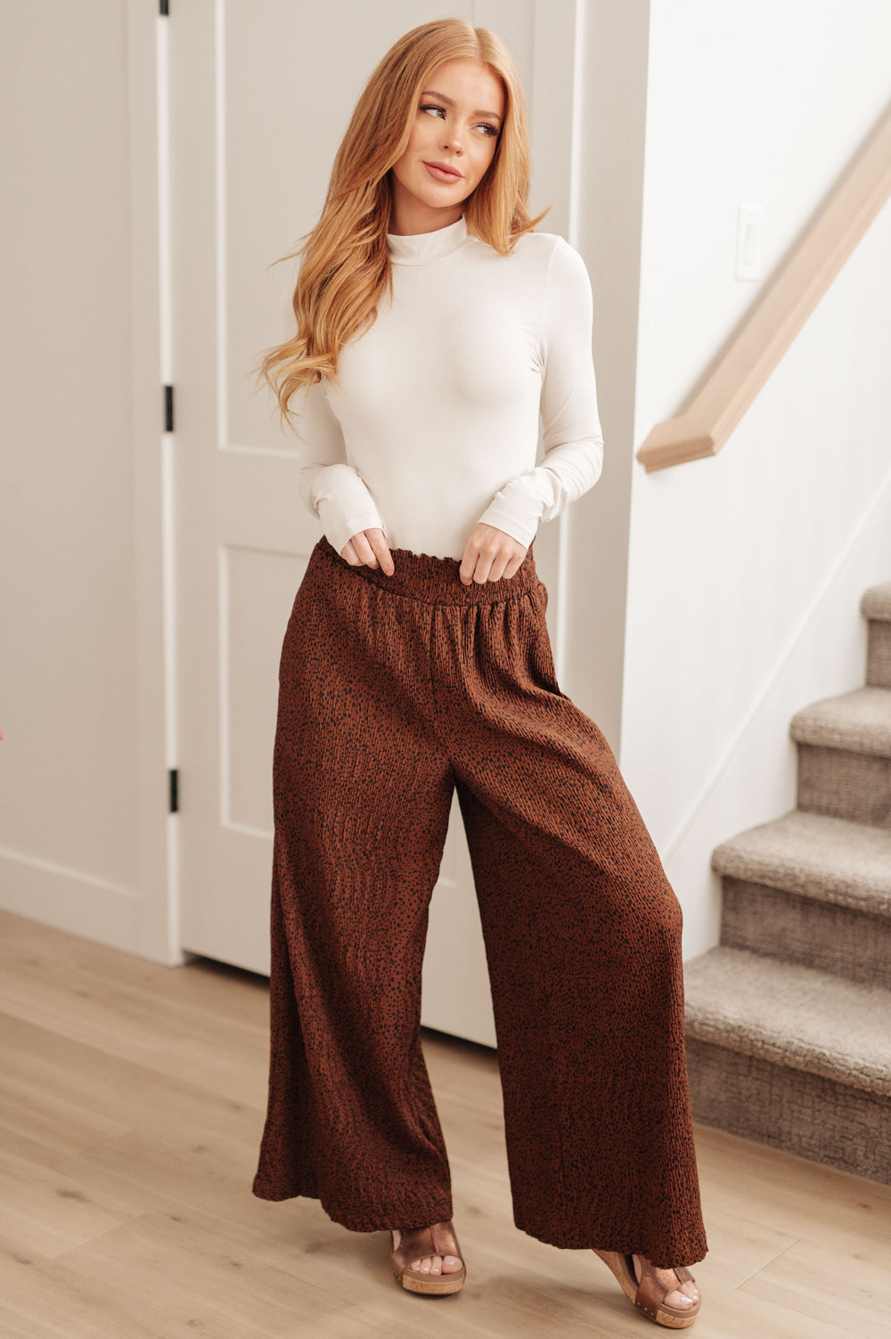 Harmony High Rise Wide Leg Pants in Brown-Pants-Krush Kandy, Women's Online Fashion Boutique Located in Phoenix, Arizona (Scottsdale Area)