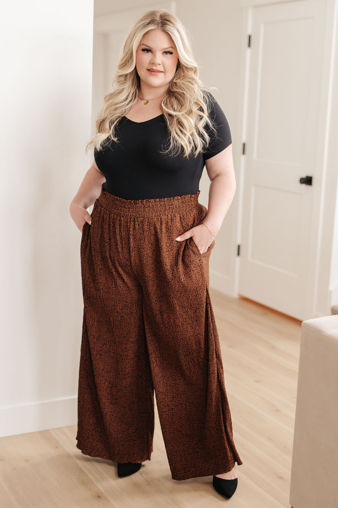 Harmony High Rise Wide Leg Pants in Brown-Pants-Krush Kandy, Women's Online Fashion Boutique Located in Phoenix, Arizona (Scottsdale Area)
