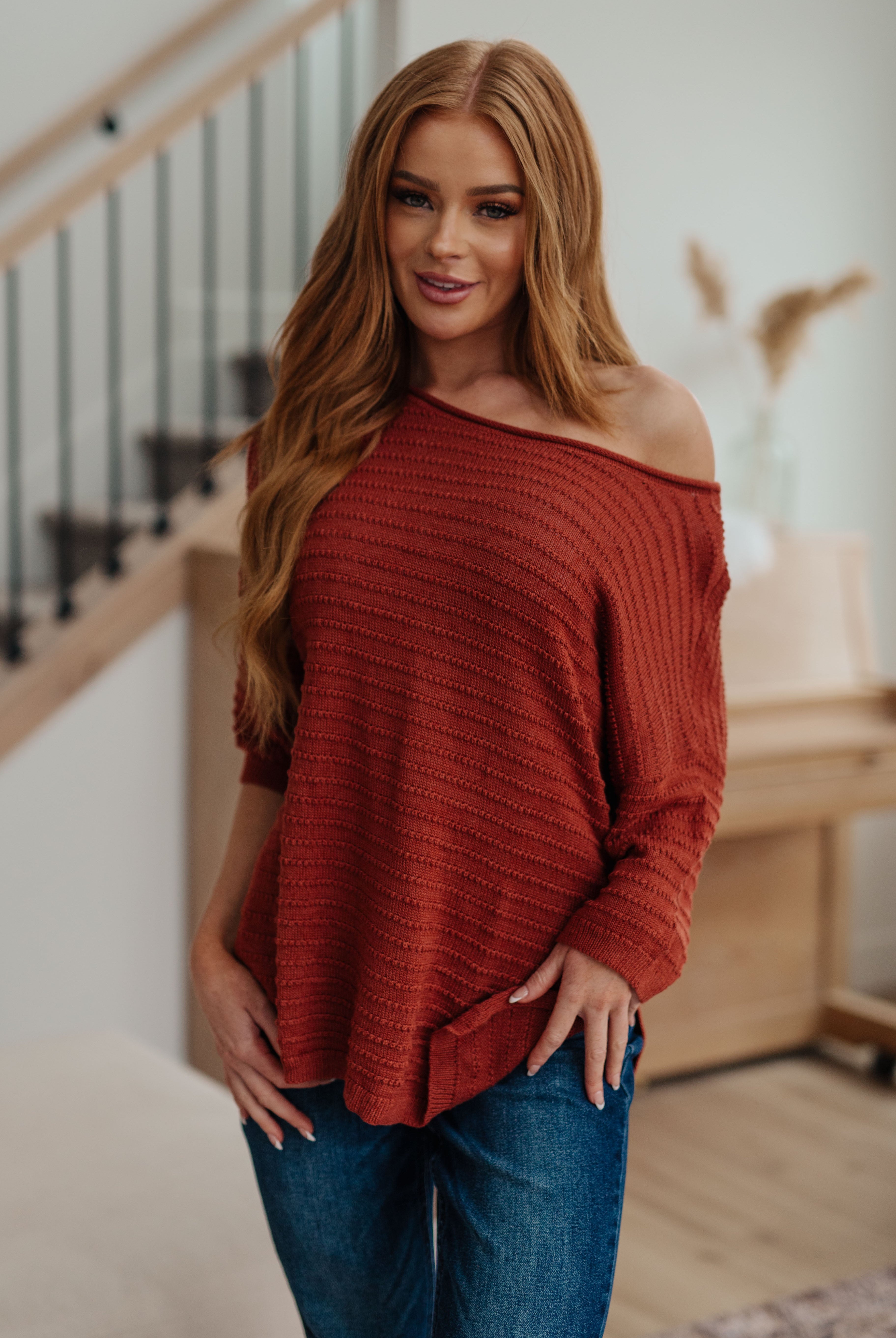 High Tide Oversize Top in Rust-Short Sleeve Tops-Krush Kandy, Women's Online Fashion Boutique Located in Phoenix, Arizona (Scottsdale Area)