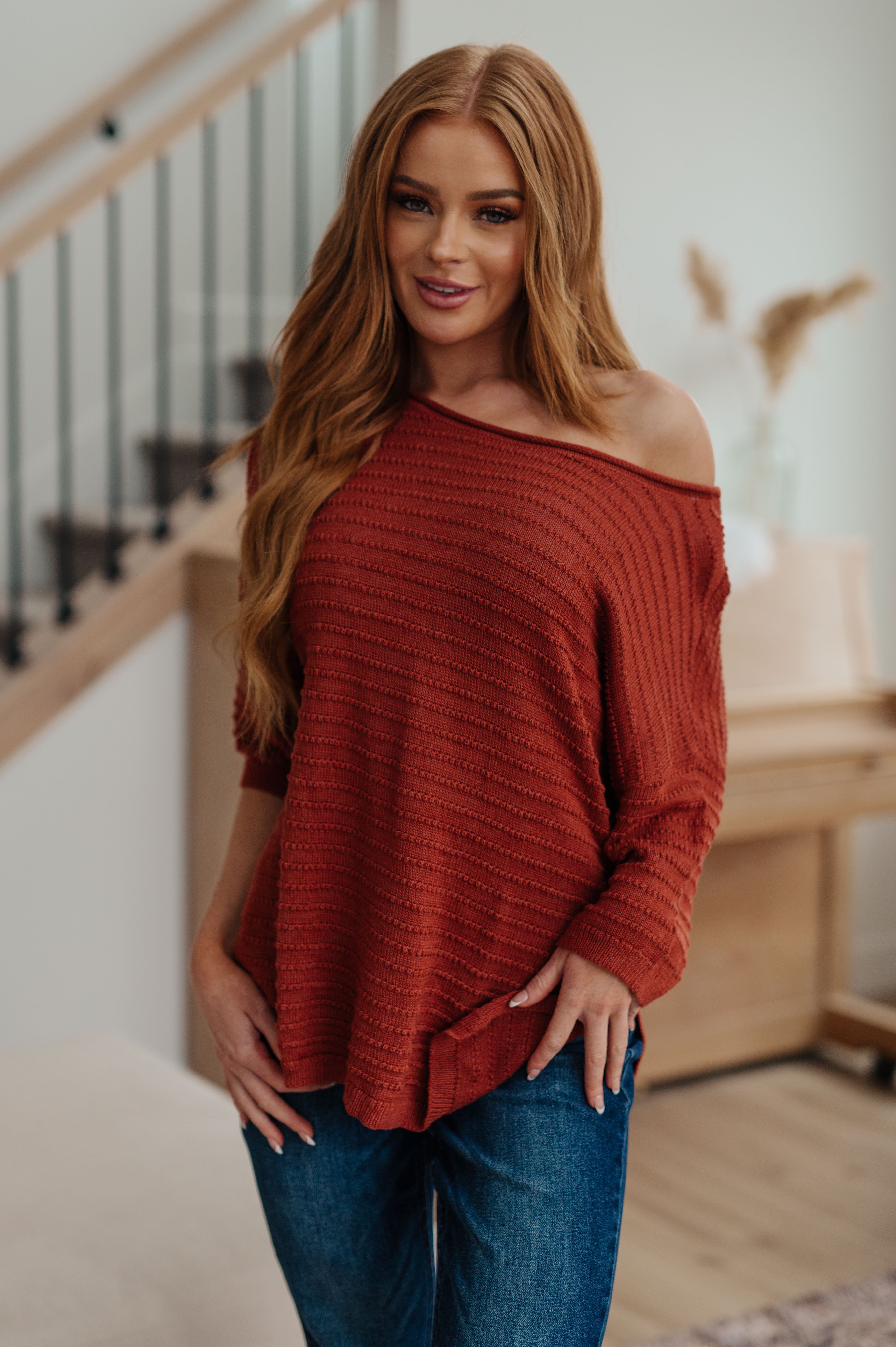 High Tide Oversize Top in Rust-Short Sleeve Tops-Krush Kandy, Women's Online Fashion Boutique Located in Phoenix, Arizona (Scottsdale Area)