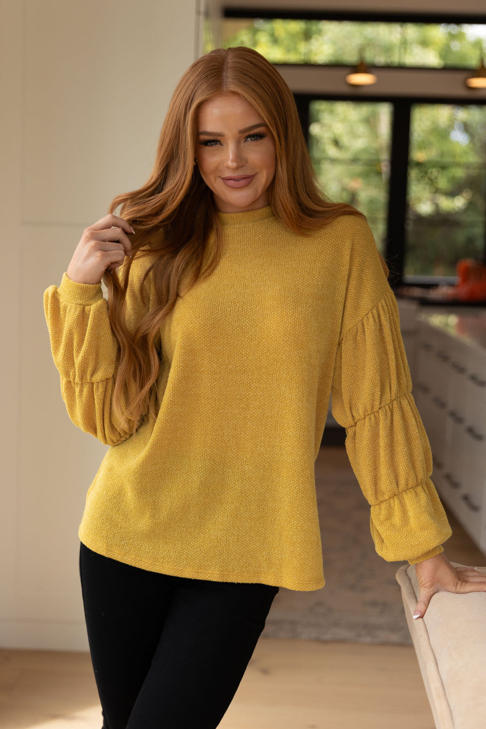 Honey Be Mine Balloon Sleeve Sweater-Sweaters-Krush Kandy, Women's Online Fashion Boutique Located in Phoenix, Arizona (Scottsdale Area)