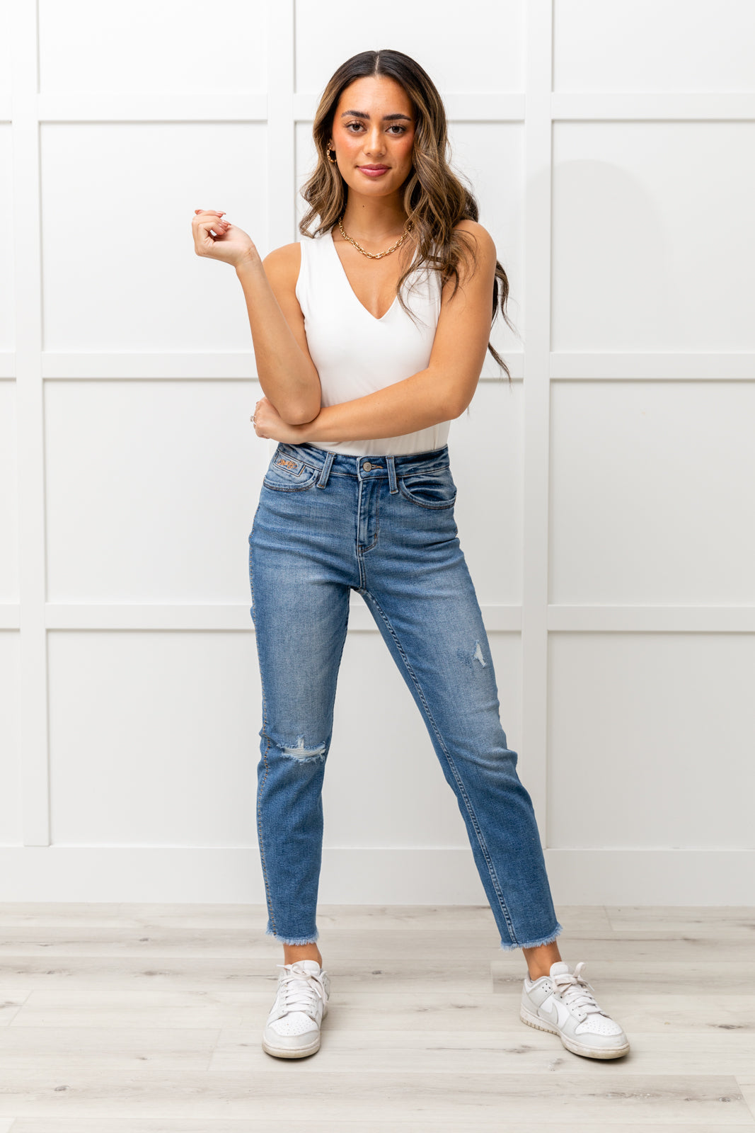 Judy Blue Howdy Embroidery Boyfriend Jeans-Jeans-Krush Kandy, Women's Online Fashion Boutique Located in Phoenix, Arizona (Scottsdale Area)