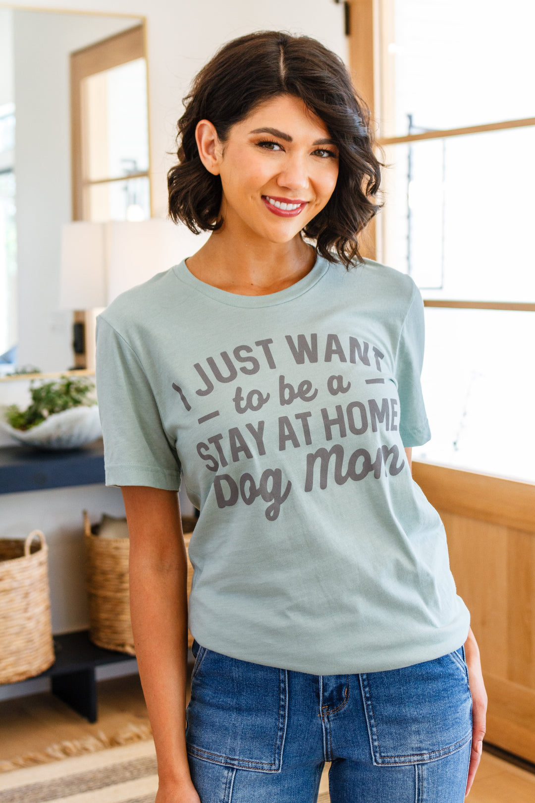 Stay At Home Dog Mom Graphic Tee-Graphic Tees-Krush Kandy, Women's Online Fashion Boutique Located in Phoenix, Arizona (Scottsdale Area)