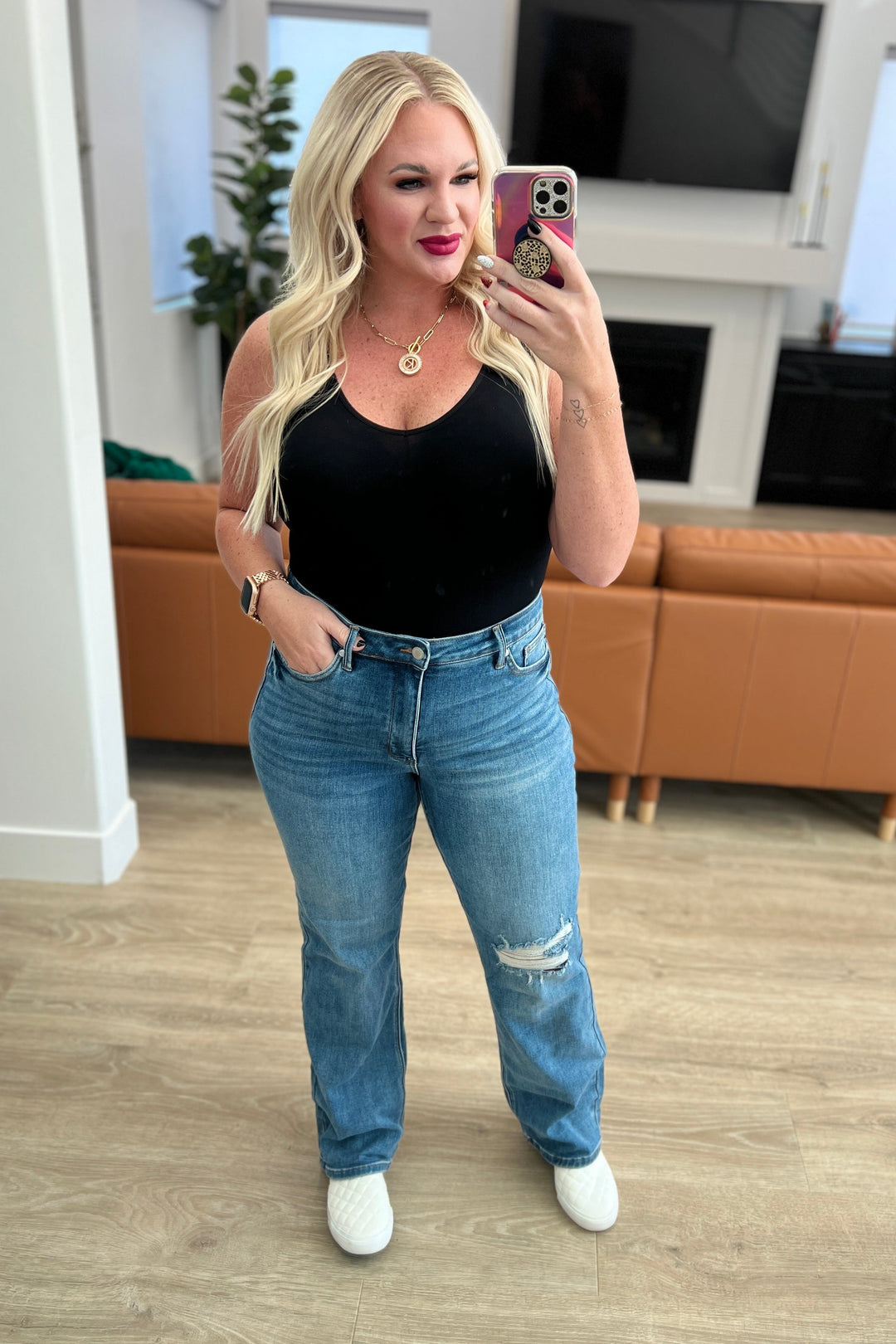 Carrie High Rise Control Top 90's Straight Jeans-Jeans-Krush Kandy, Women's Online Fashion Boutique Located in Phoenix, Arizona (Scottsdale Area)