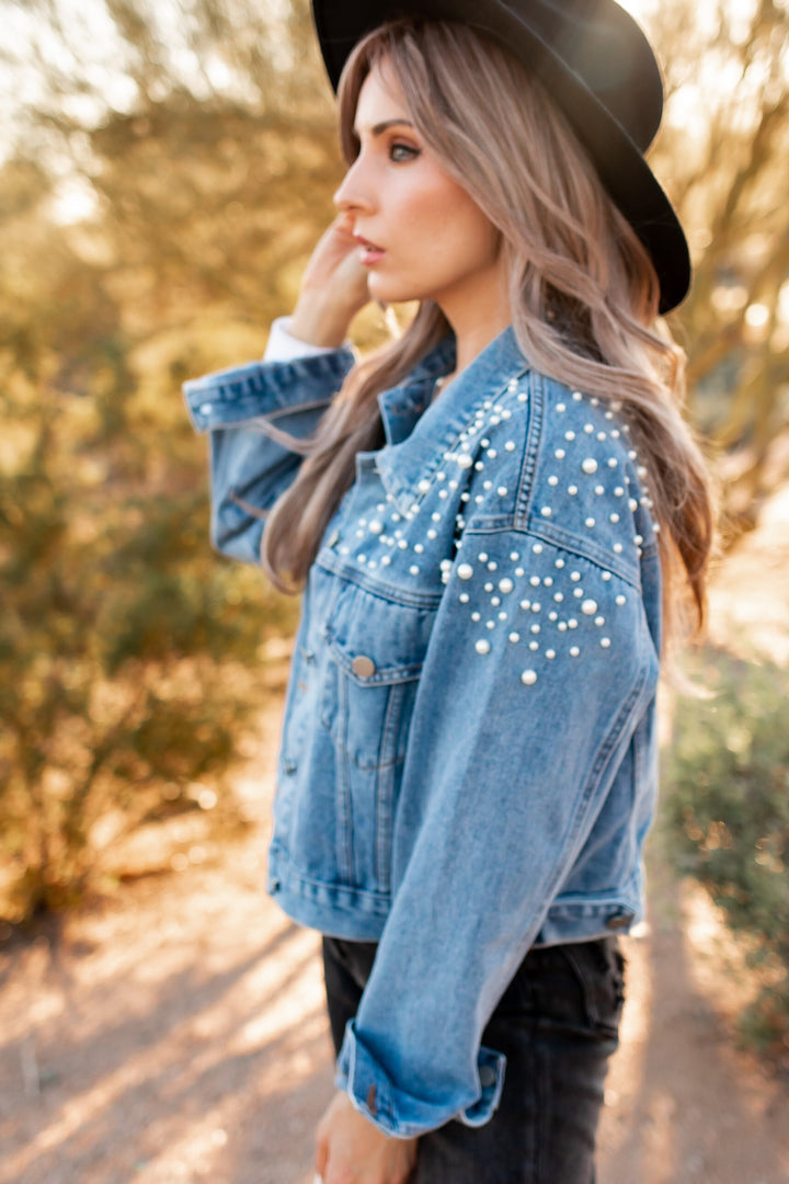 Pearl Jean Jacket | S-3X-Jackets-Krush Kandy, Women's Online Fashion Boutique Located in Phoenix, Arizona (Scottsdale Area)
