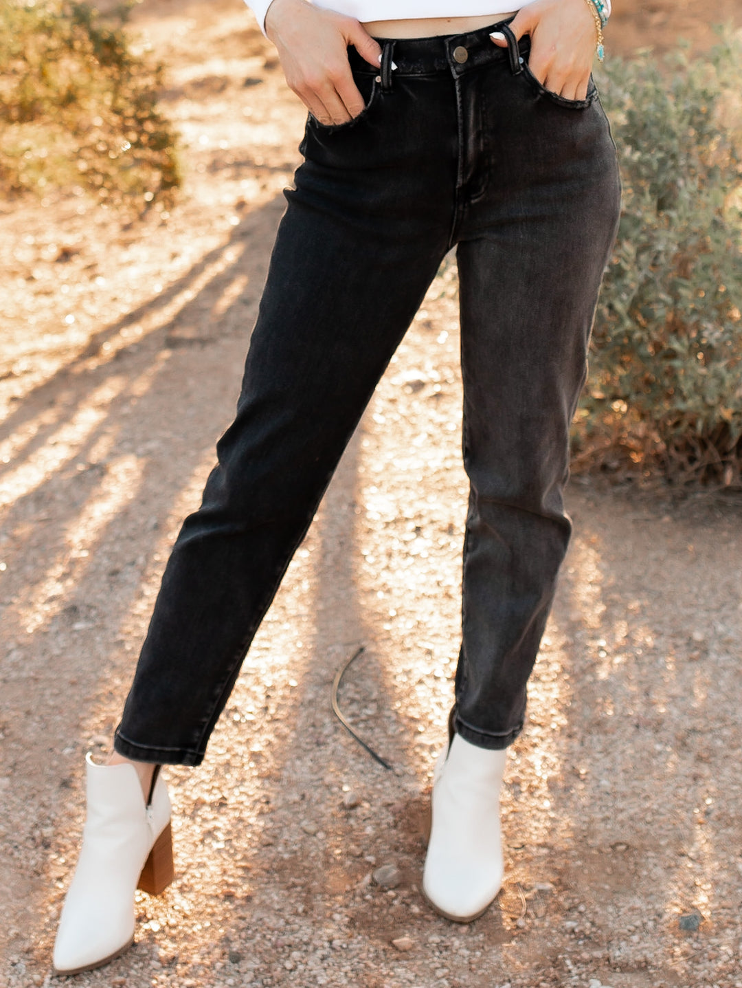 RISEN Wait and See High Rise Two-Tone Washed Girlfriend Jeans | PLUS/REG-Jeans-Krush Kandy, Women's Online Fashion Boutique Located in Phoenix, Arizona (Scottsdale Area)
