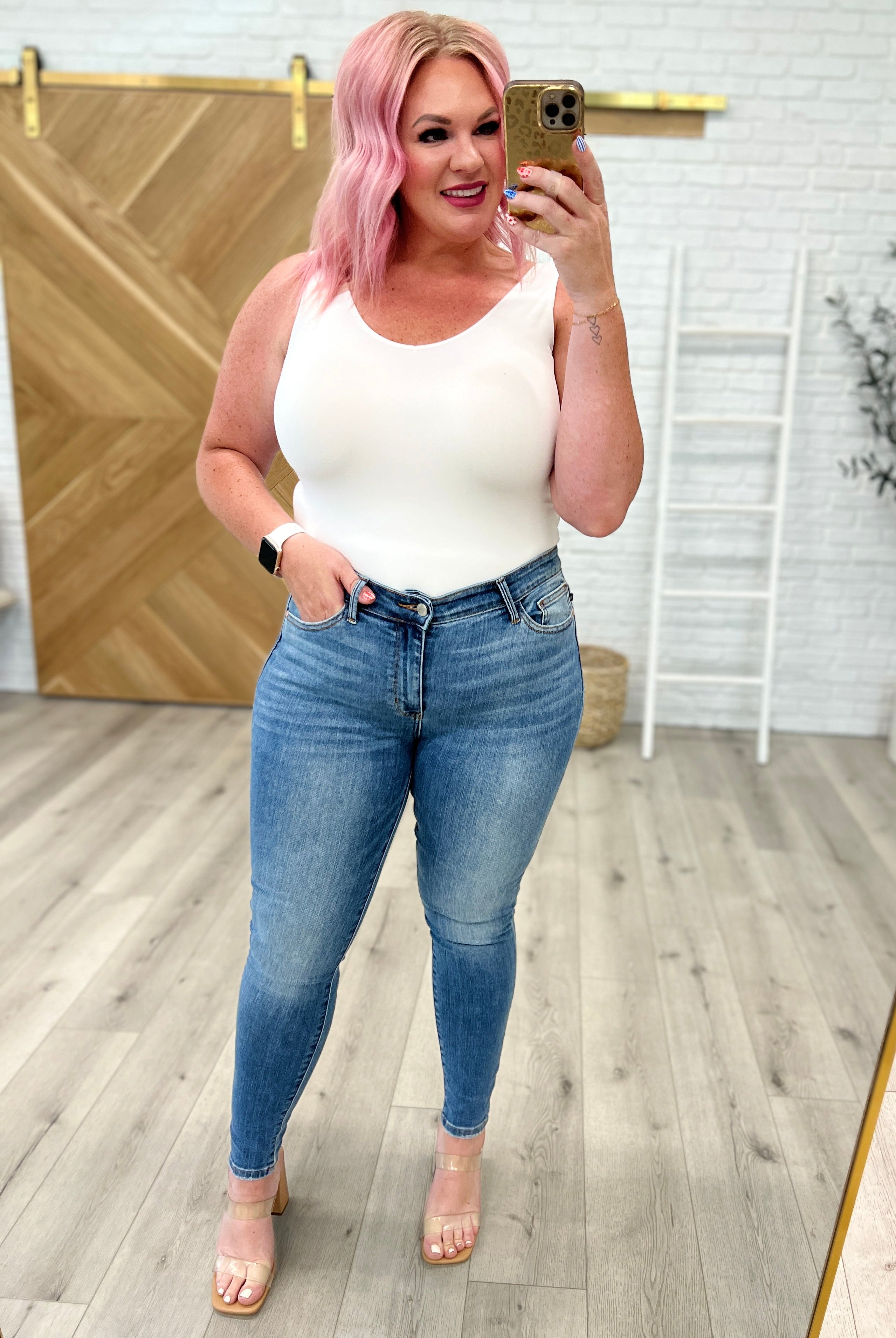 Judy Blue Catherine Mid Rise Vintage Skinny Jeans-Jeans-Krush Kandy, Women's Online Fashion Boutique Located in Phoenix, Arizona (Scottsdale Area)