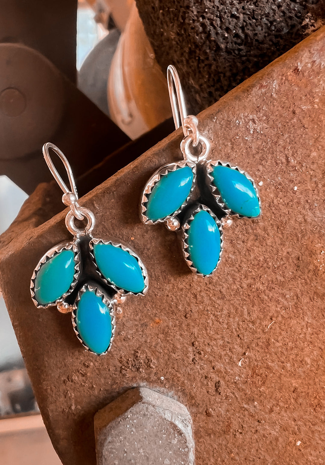 Lily Cluster Stone Sleeping Beauty Turquoise Earring-Earrings-Krush Kandy, Women's Online Fashion Boutique Located in Phoenix, Arizona (Scottsdale Area)