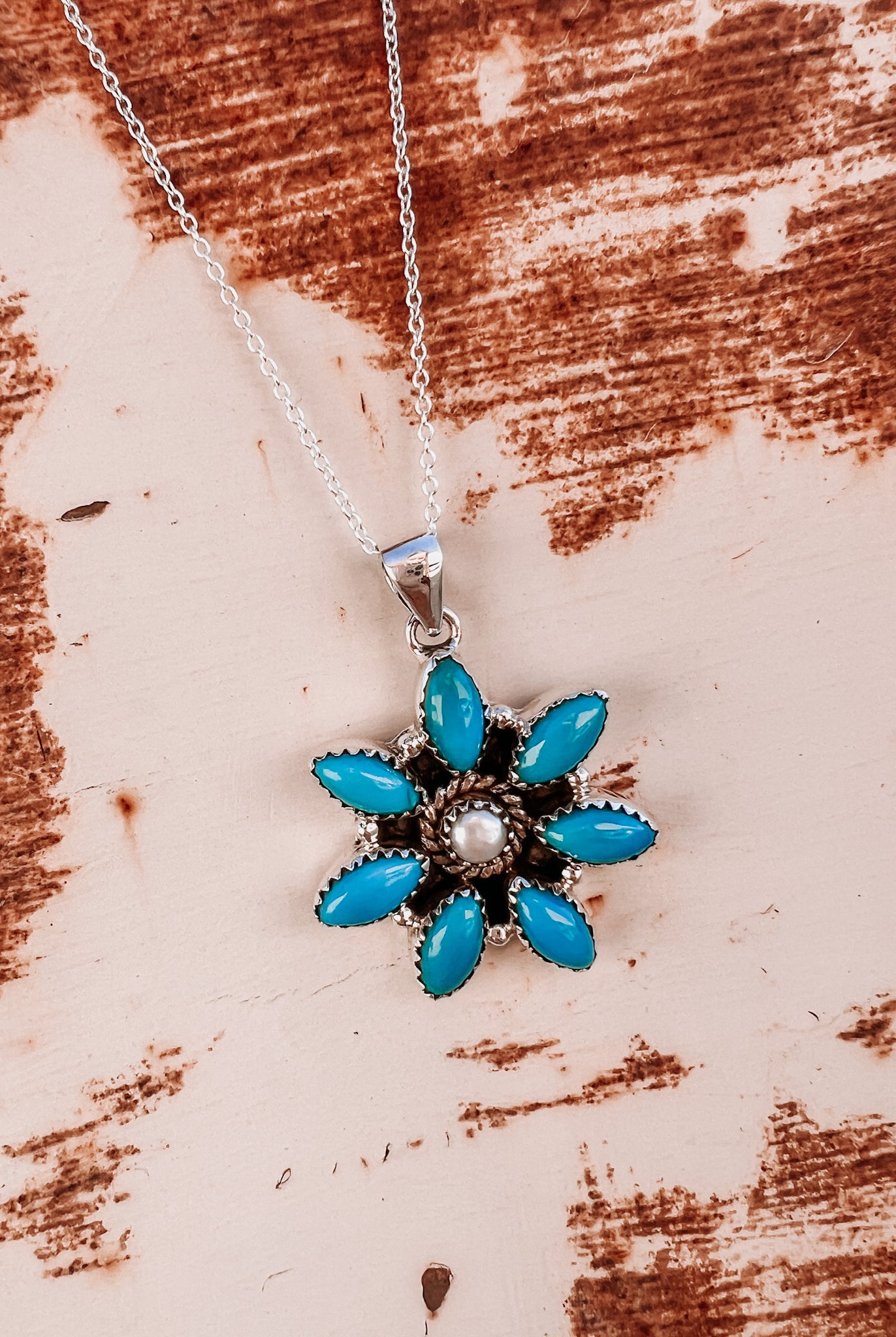 Sleeping Beauty Turquoise Flower Cluster Necklaces-Earrings-Krush Kandy, Women's Online Fashion Boutique Located in Phoenix, Arizona (Scottsdale Area)