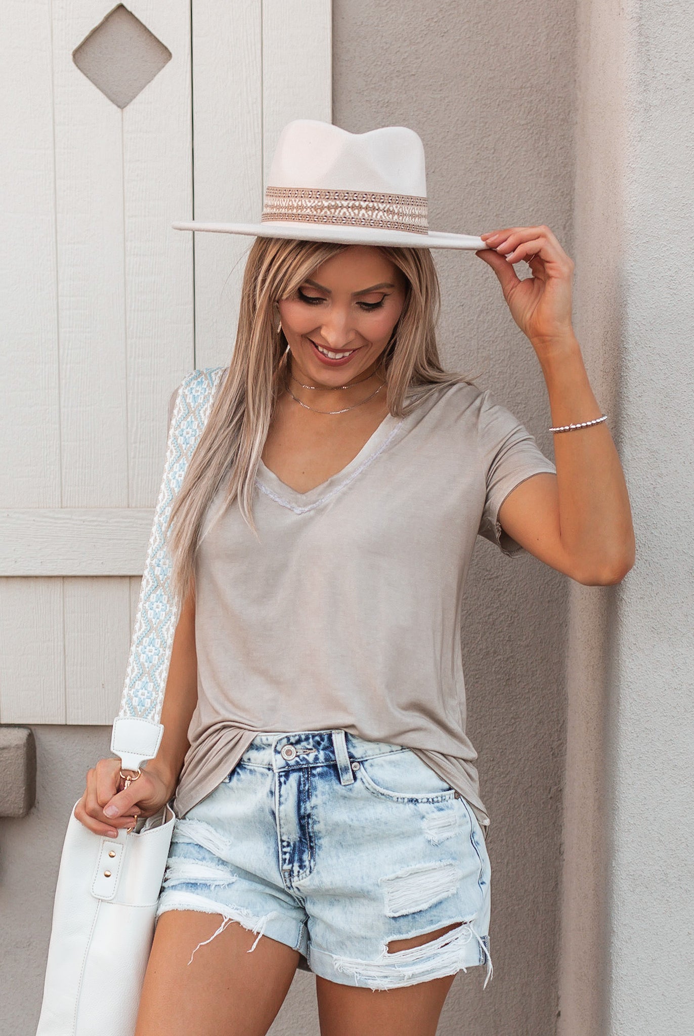 POL Classic Stitched Hem Top | 7 Colors-Short Sleeve Tops-Krush Kandy, Women's Online Fashion Boutique Located in Phoenix, Arizona (Scottsdale Area)