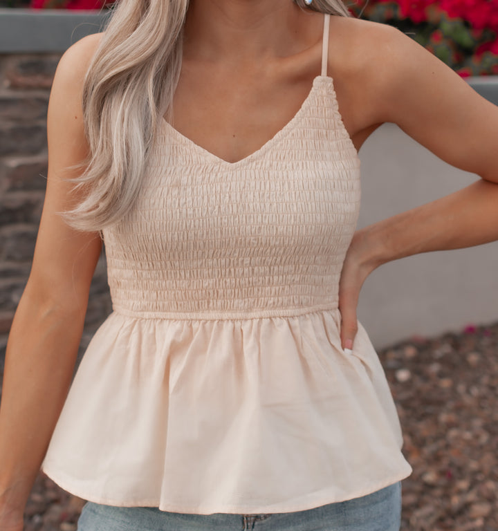 Bibi Eyelet Woven Sleeveless Elasticized Top | S-XL-Tanks-Krush Kandy, Women's Online Fashion Boutique Located in Phoenix, Arizona (Scottsdale Area)