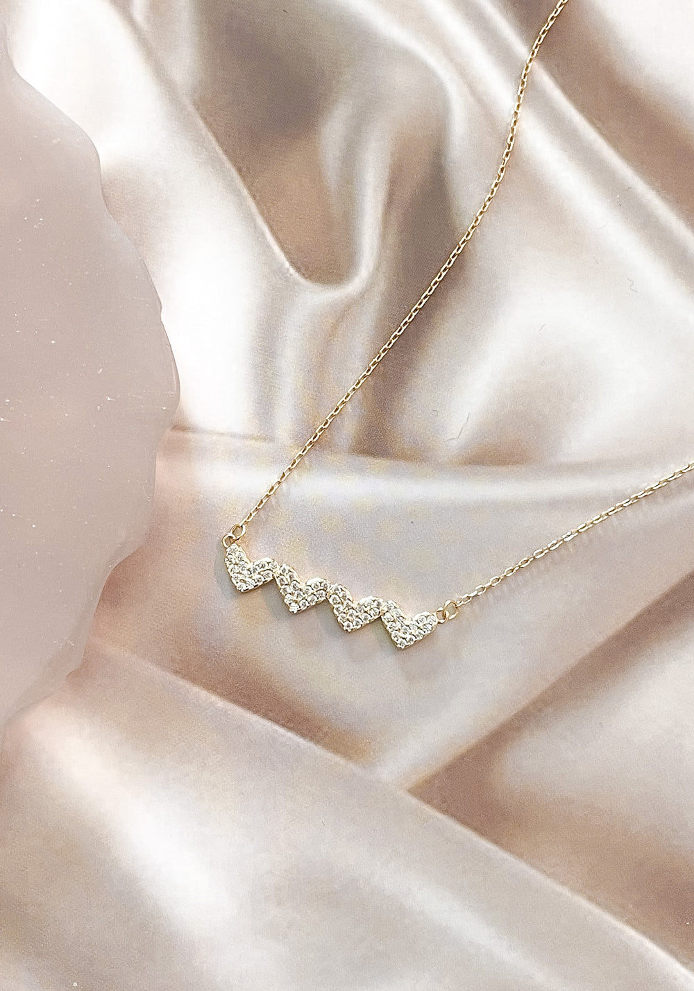 Hearts For You Reversible CZ Necklace | Gold or Silver-Necklaces-Krush Kandy, Women's Online Fashion Boutique Located in Phoenix, Arizona (Scottsdale Area)