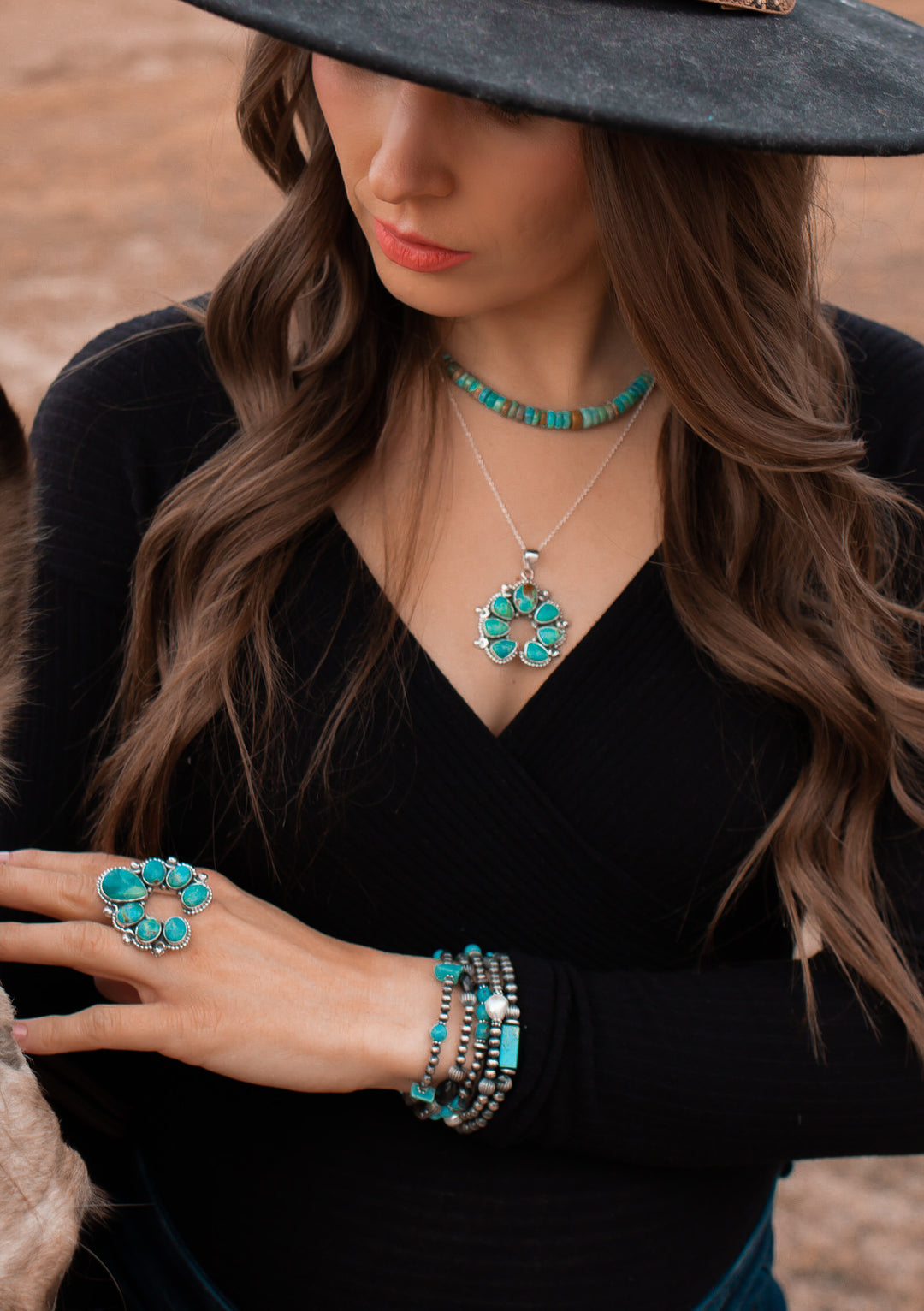 Horseshoe Turquoise Necklace-Necklaces-Krush Kandy, Women's Online Fashion Boutique Located in Phoenix, Arizona (Scottsdale Area)