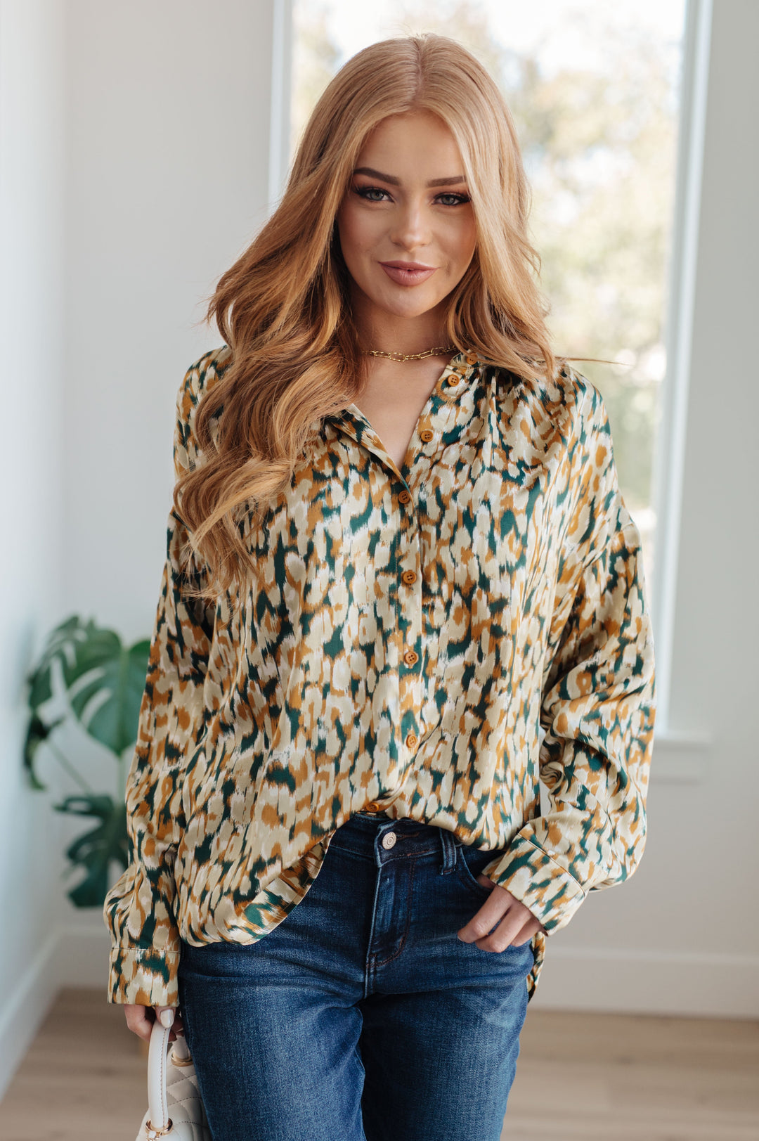 In the Willows Button Up Blouse-Long Sleeve Tops-Krush Kandy, Women's Online Fashion Boutique Located in Phoenix, Arizona (Scottsdale Area)