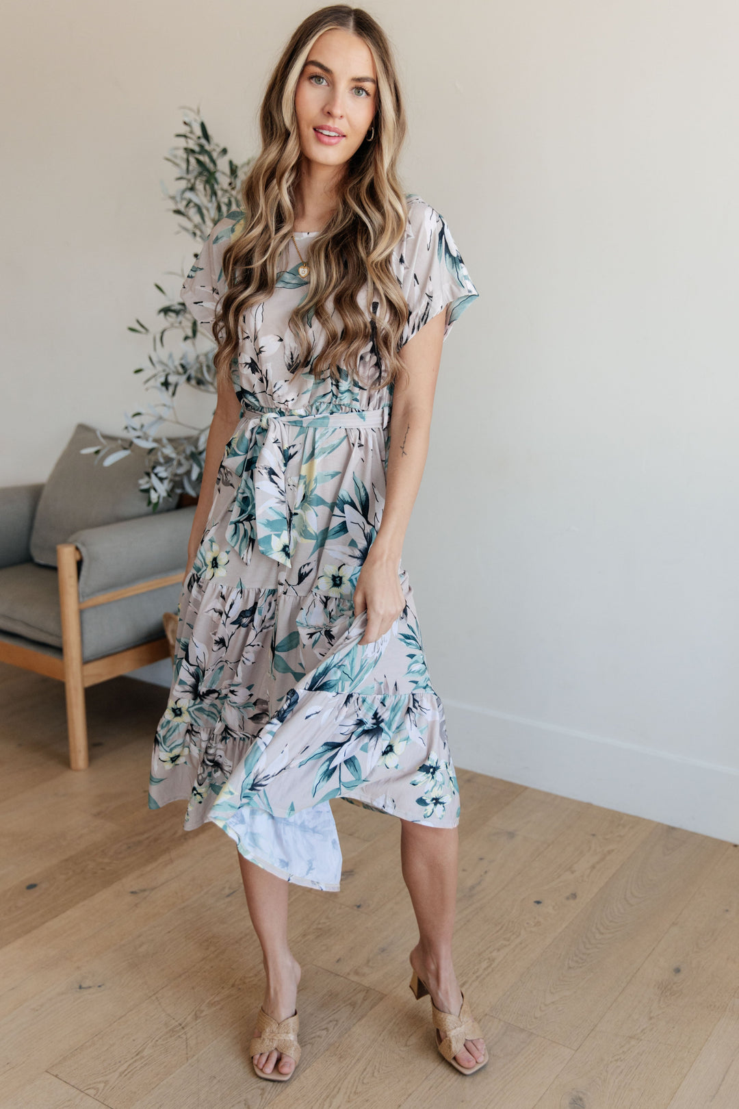Into the Night Dolman Sleeve Floral Dress-Dresses-Krush Kandy, Women's Online Fashion Boutique Located in Phoenix, Arizona (Scottsdale Area)
