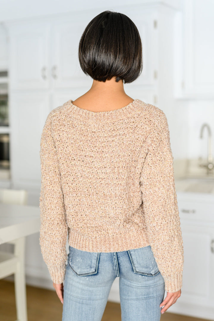 Irish Coffee Knitted Crop V Neck Sweater | S-3XL-Sweaters-Krush Kandy, Women's Online Fashion Boutique Located in Phoenix, Arizona (Scottsdale Area)