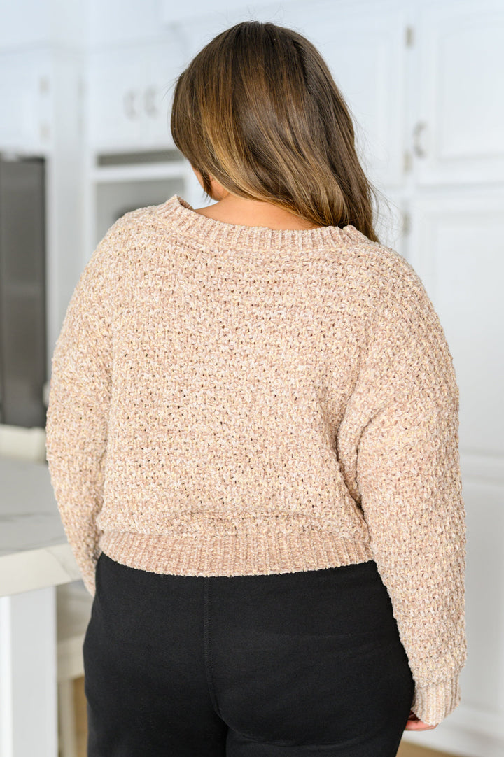 Irish Coffee Knitted Crop V Neck Sweater | S-3XL-Sweaters-Krush Kandy, Women's Online Fashion Boutique Located in Phoenix, Arizona (Scottsdale Area)