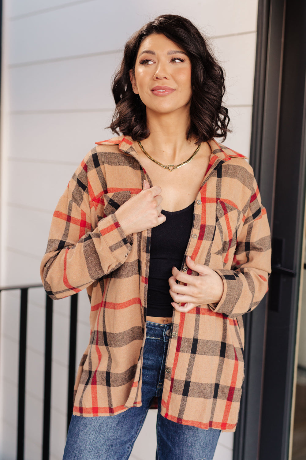 Is It Really Oversized Plaid Button Up-Long Sleeve Tops-Krush Kandy, Women's Online Fashion Boutique Located in Phoenix, Arizona (Scottsdale Area)