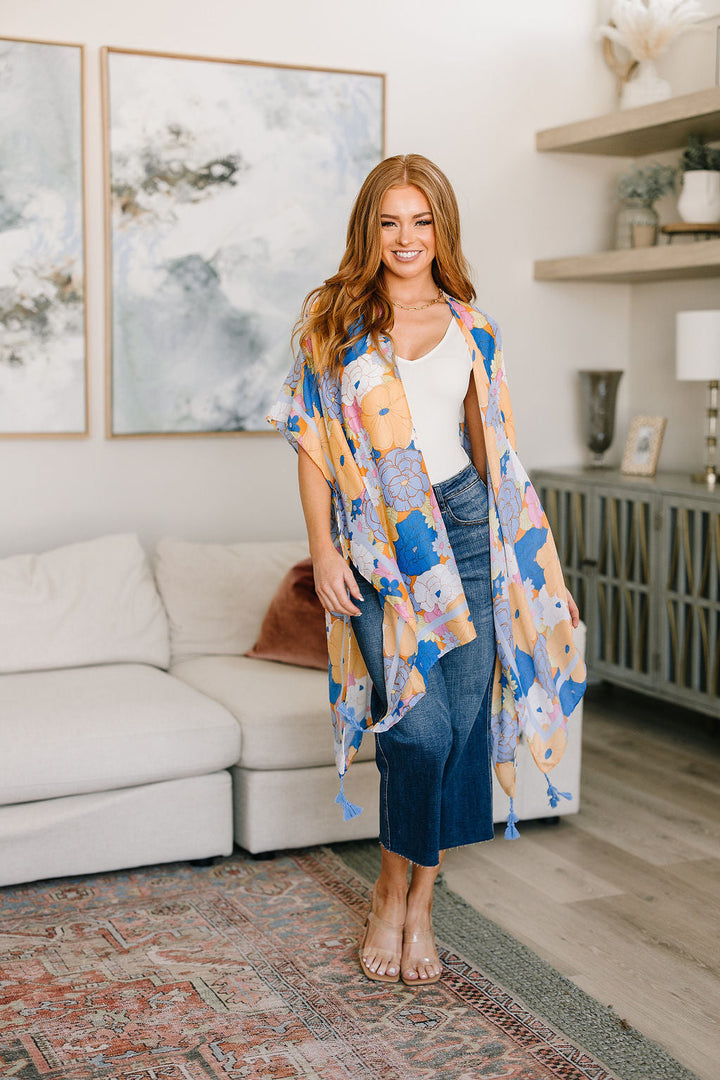 Island Living Floral Kimono-Kimonos-Krush Kandy, Women's Online Fashion Boutique Located in Phoenix, Arizona (Scottsdale Area)