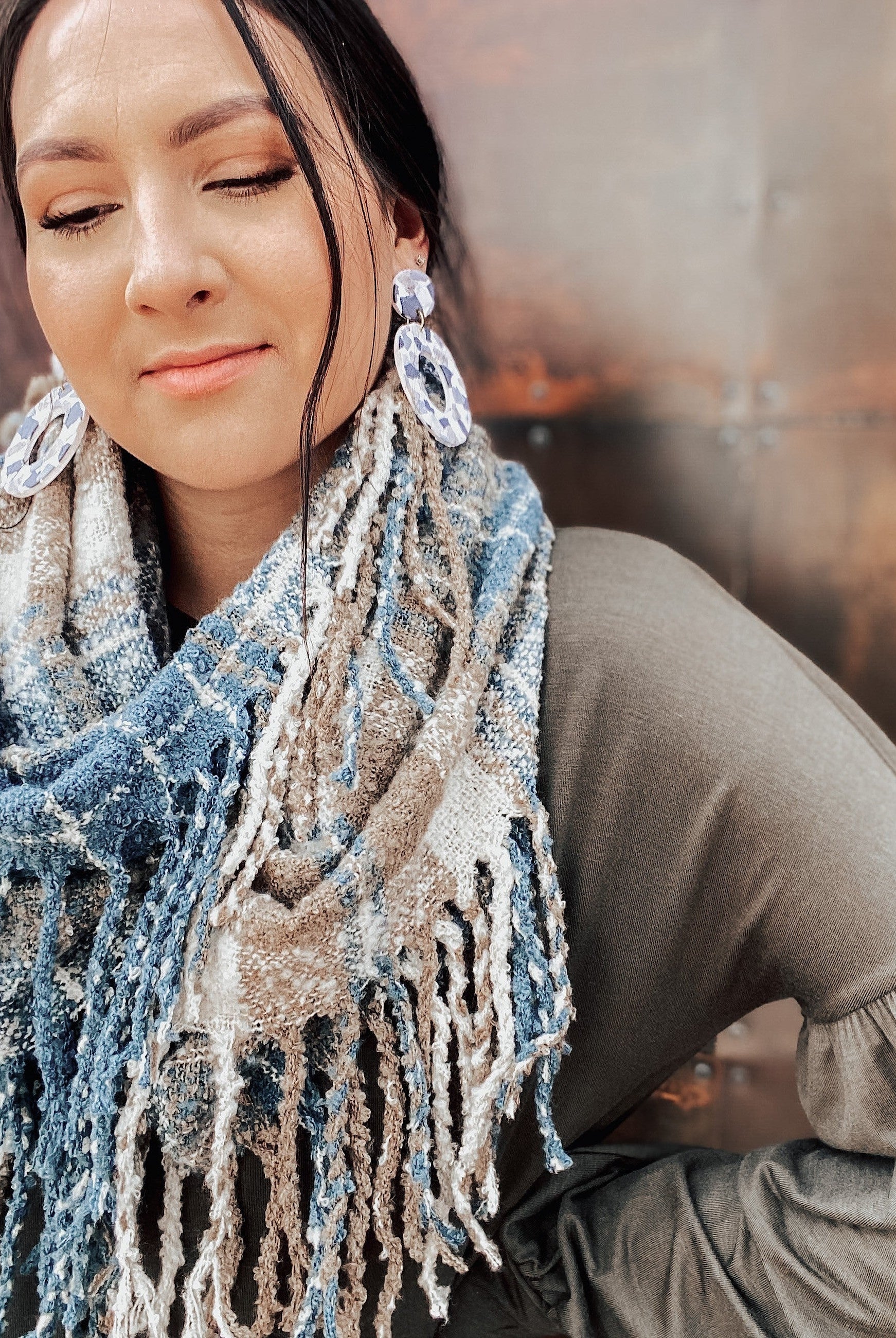 (4 colors!) Soft Casual Plaid Infinity Scarf-Scarves-Krush Kandy, Women's Online Fashion Boutique Located in Phoenix, Arizona (Scottsdale Area)