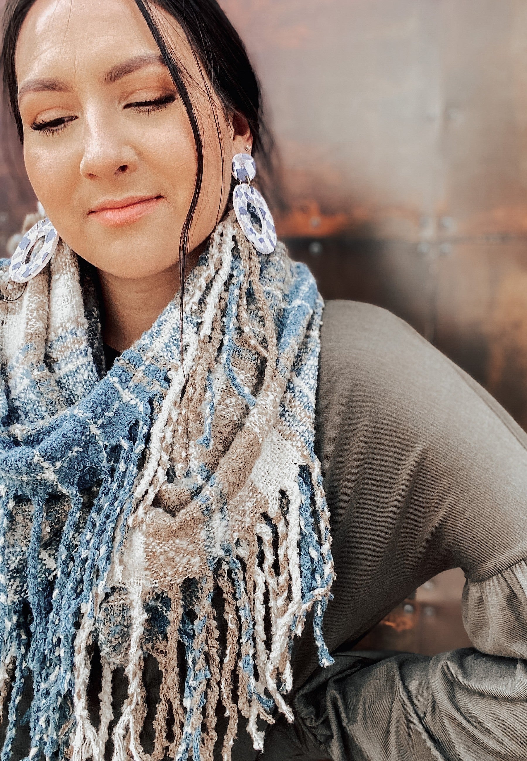 (4 colors!) Soft Casual Plaid Infinity Scarf-Scarves-Krush Kandy, Women's Online Fashion Boutique Located in Phoenix, Arizona (Scottsdale Area)