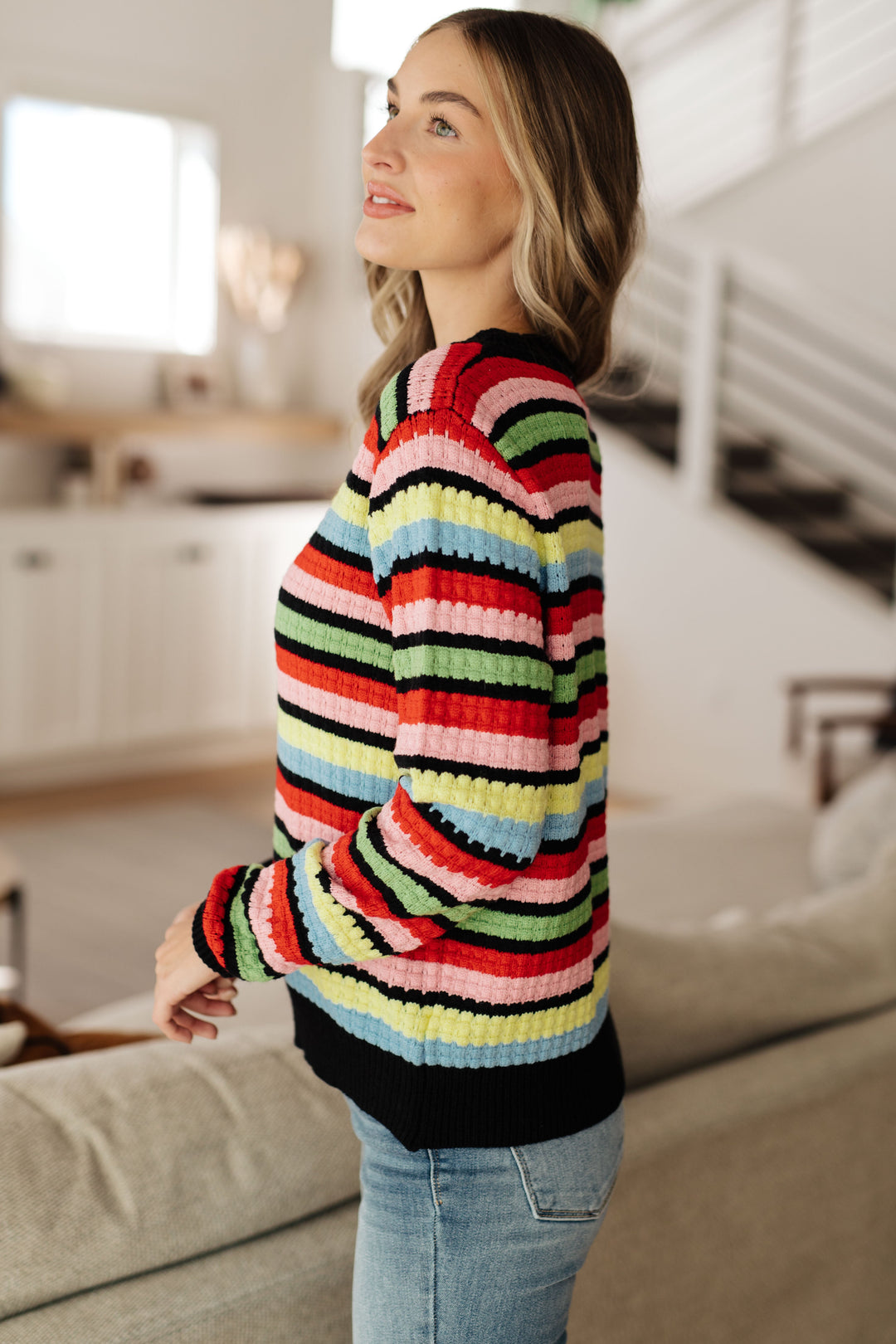 Keep Dreaming Striped Sweater-Sweaters-Krush Kandy, Women's Online Fashion Boutique Located in Phoenix, Arizona (Scottsdale Area)