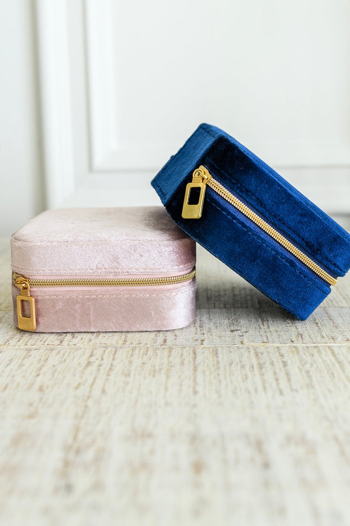Kept and Carried Velvet Jewelry Box in Pink-Purses & Bags-Krush Kandy, Women's Online Fashion Boutique Located in Phoenix, Arizona (Scottsdale Area)