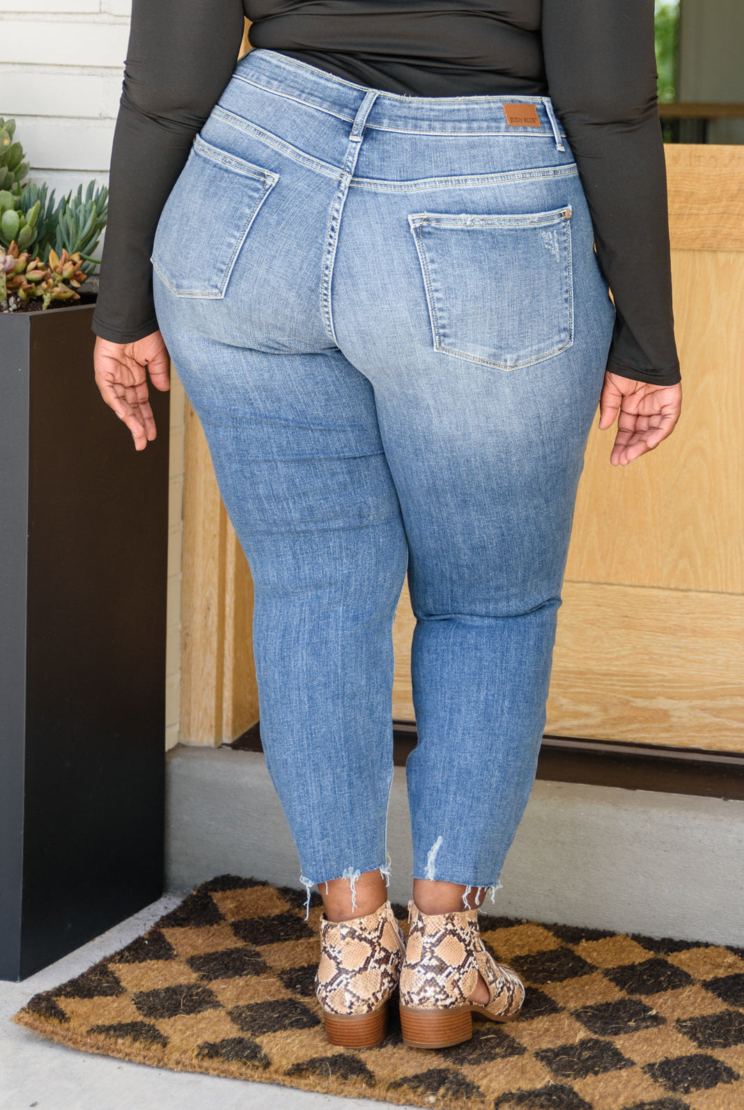Judy Blue Kyla Destroyed Hi Waist Relaxed Fit-Jeans-Krush Kandy, Women's Online Fashion Boutique Located in Phoenix, Arizona (Scottsdale Area)