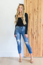 Judy Blue Kyla Destroyed Hi Waist Relaxed Fit-Jeans-Krush Kandy, Women's Online Fashion Boutique Located in Phoenix, Arizona (Scottsdale Area)