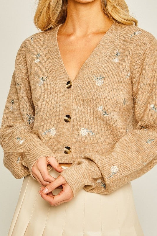 Floral Embroidered Sweater Cardigan | 2 Colors-Sweaters-Krush Kandy, Women's Online Fashion Boutique Located in Phoenix, Arizona (Scottsdale Area)