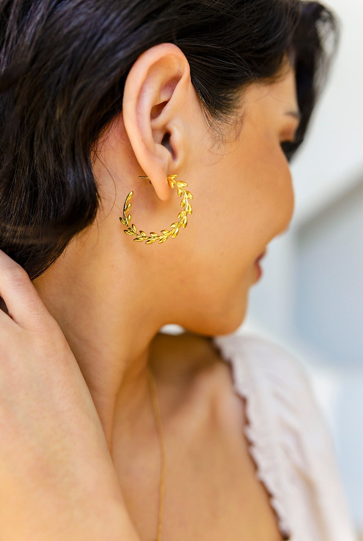 Laurel Wreath Hoop Earrings-Earrings-Krush Kandy, Women's Online Fashion Boutique Located in Phoenix, Arizona (Scottsdale Area)