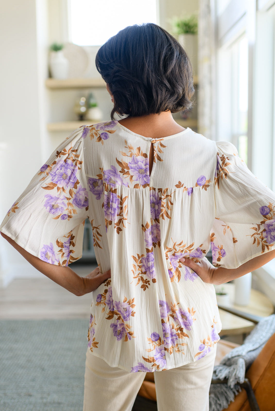 Lavender Haze Blouse-Short Sleeve Tops-Krush Kandy, Women's Online Fashion Boutique Located in Phoenix, Arizona (Scottsdale Area)