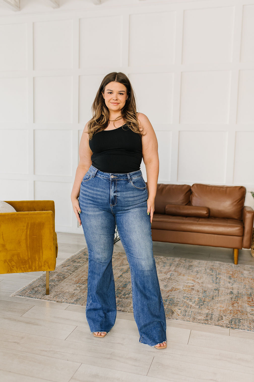 Layla High Rise Raw Hem Flare Jeans-Jeans-Krush Kandy, Women's Online Fashion Boutique Located in Phoenix, Arizona (Scottsdale Area)
