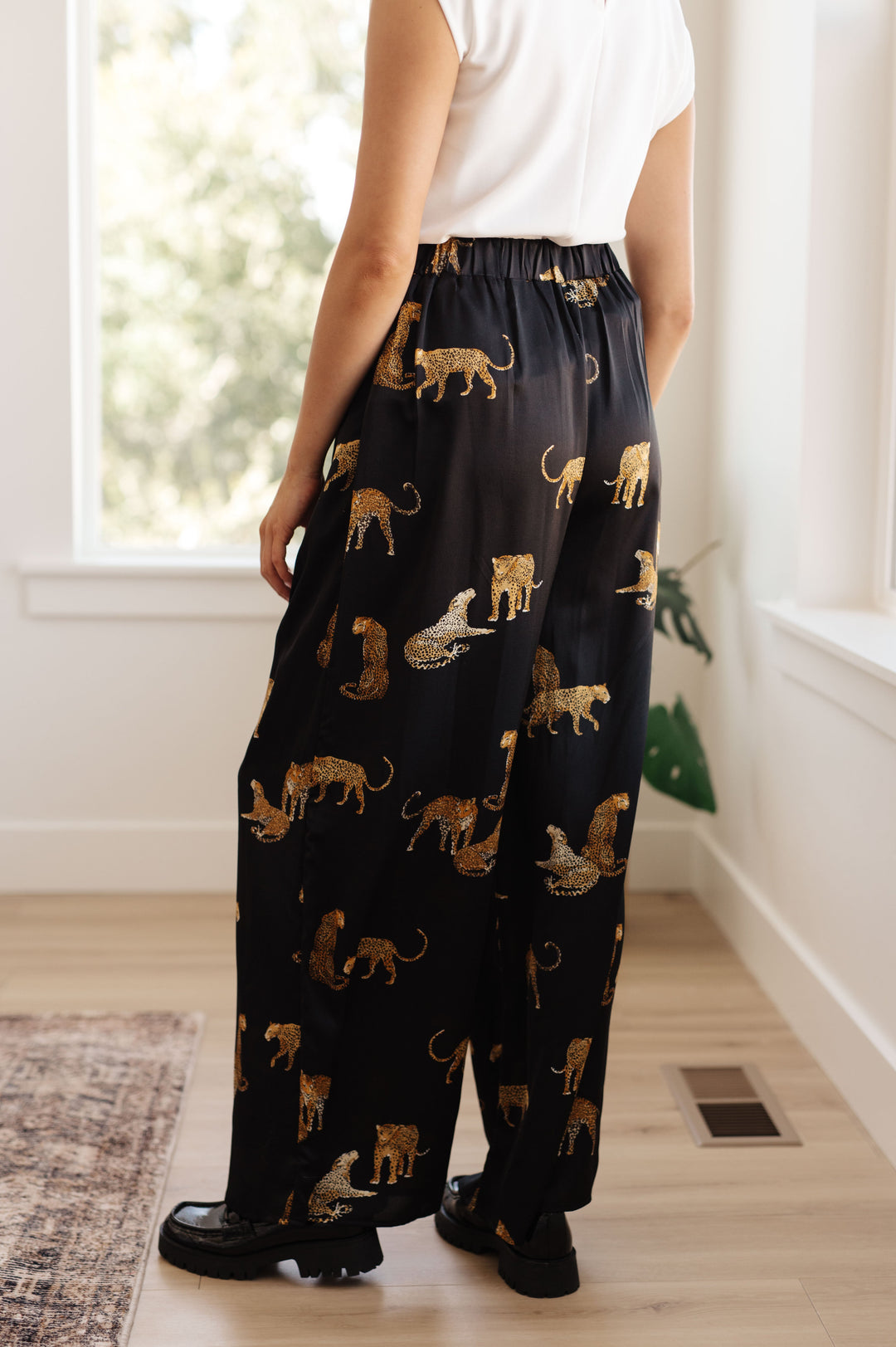 Legendary in Leopard Satin Wide Leg Pants-Pants-Krush Kandy, Women's Online Fashion Boutique Located in Phoenix, Arizona (Scottsdale Area)