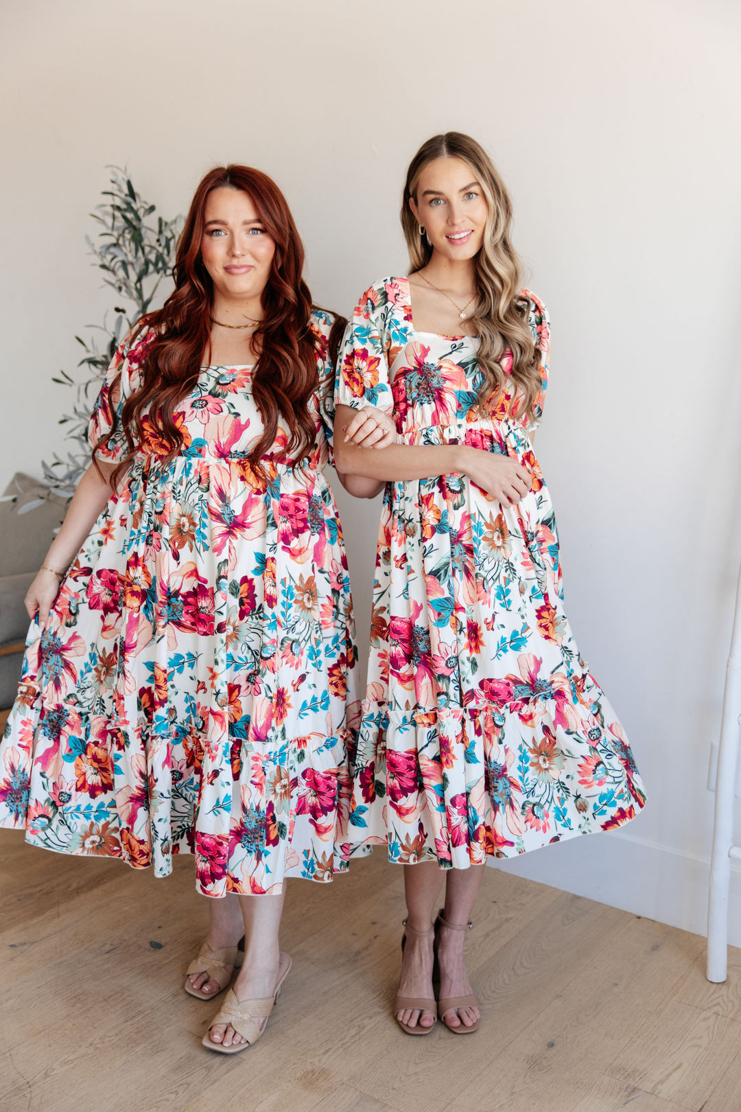 Let Me Frolic Balloon Sleeve Floral Dress-Dresses-Krush Kandy, Women's Online Fashion Boutique Located in Phoenix, Arizona (Scottsdale Area)