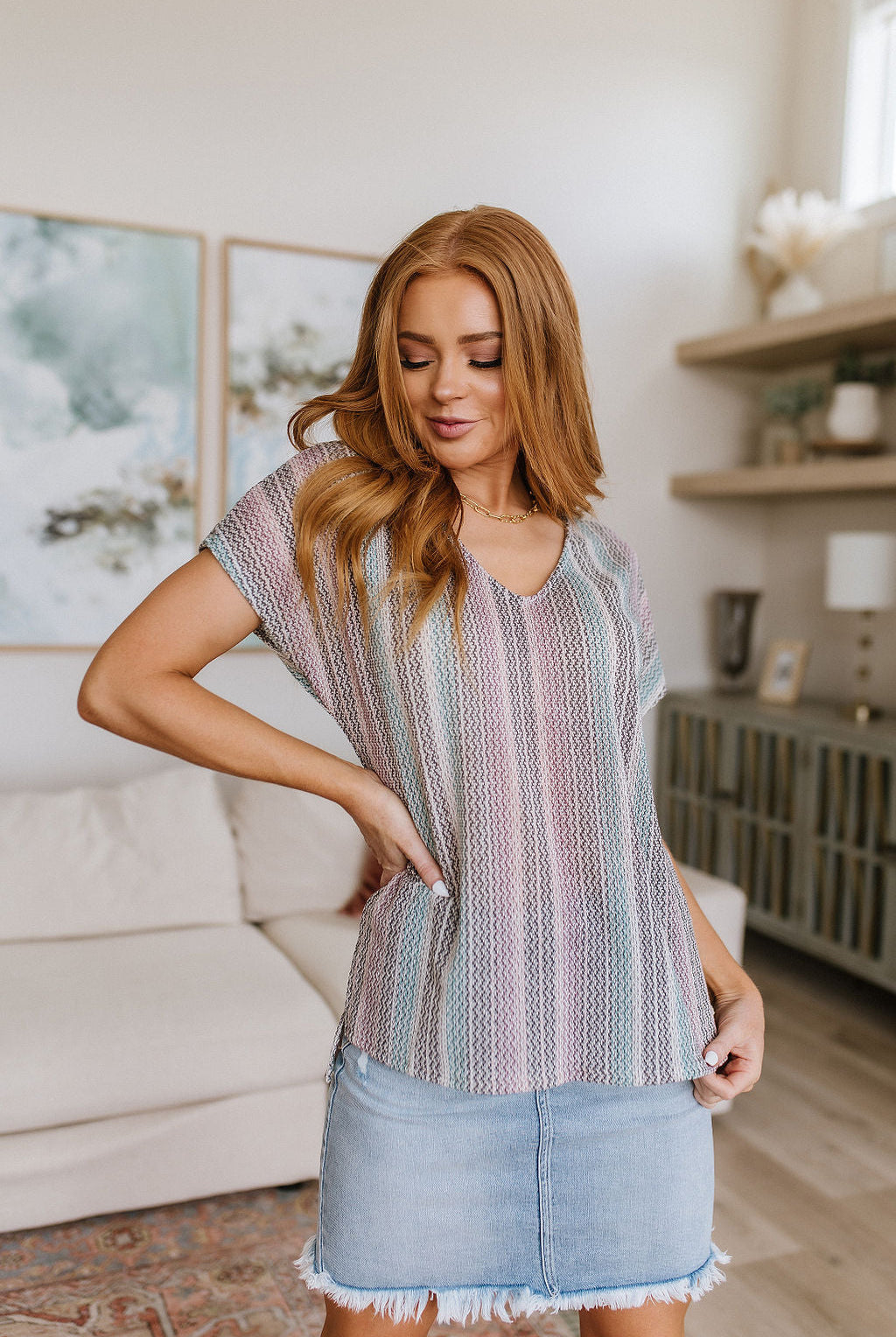 Let’s Cruise Striped Top-Short Sleeve Tops-Krush Kandy, Women's Online Fashion Boutique Located in Phoenix, Arizona (Scottsdale Area)