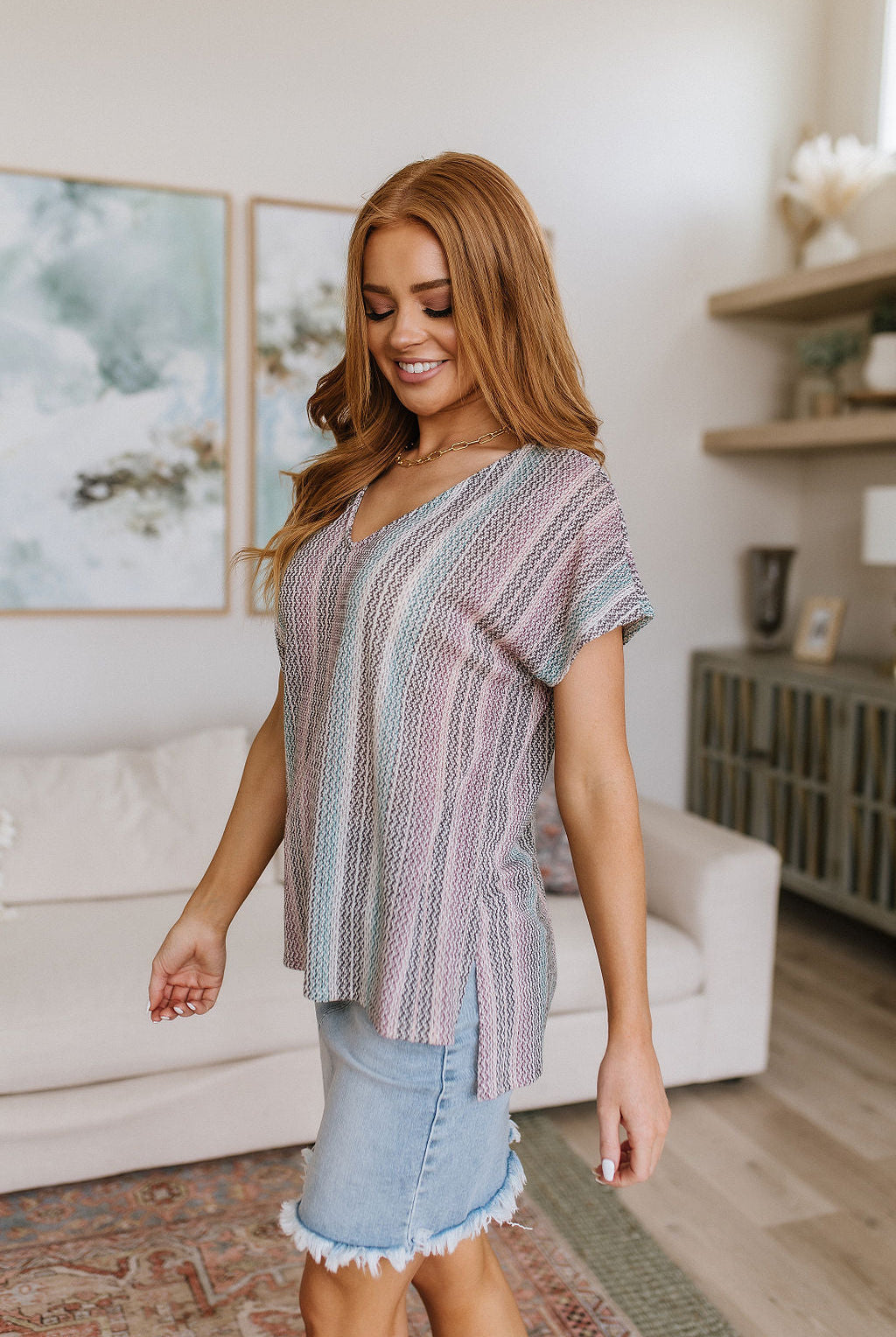 Let’s Cruise Striped Top-Short Sleeve Tops-Krush Kandy, Women's Online Fashion Boutique Located in Phoenix, Arizona (Scottsdale Area)