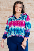 Little Lovely Blouse in Tie Dye-Long Sleeve Tops-Krush Kandy, Women's Online Fashion Boutique Located in Phoenix, Arizona (Scottsdale Area)